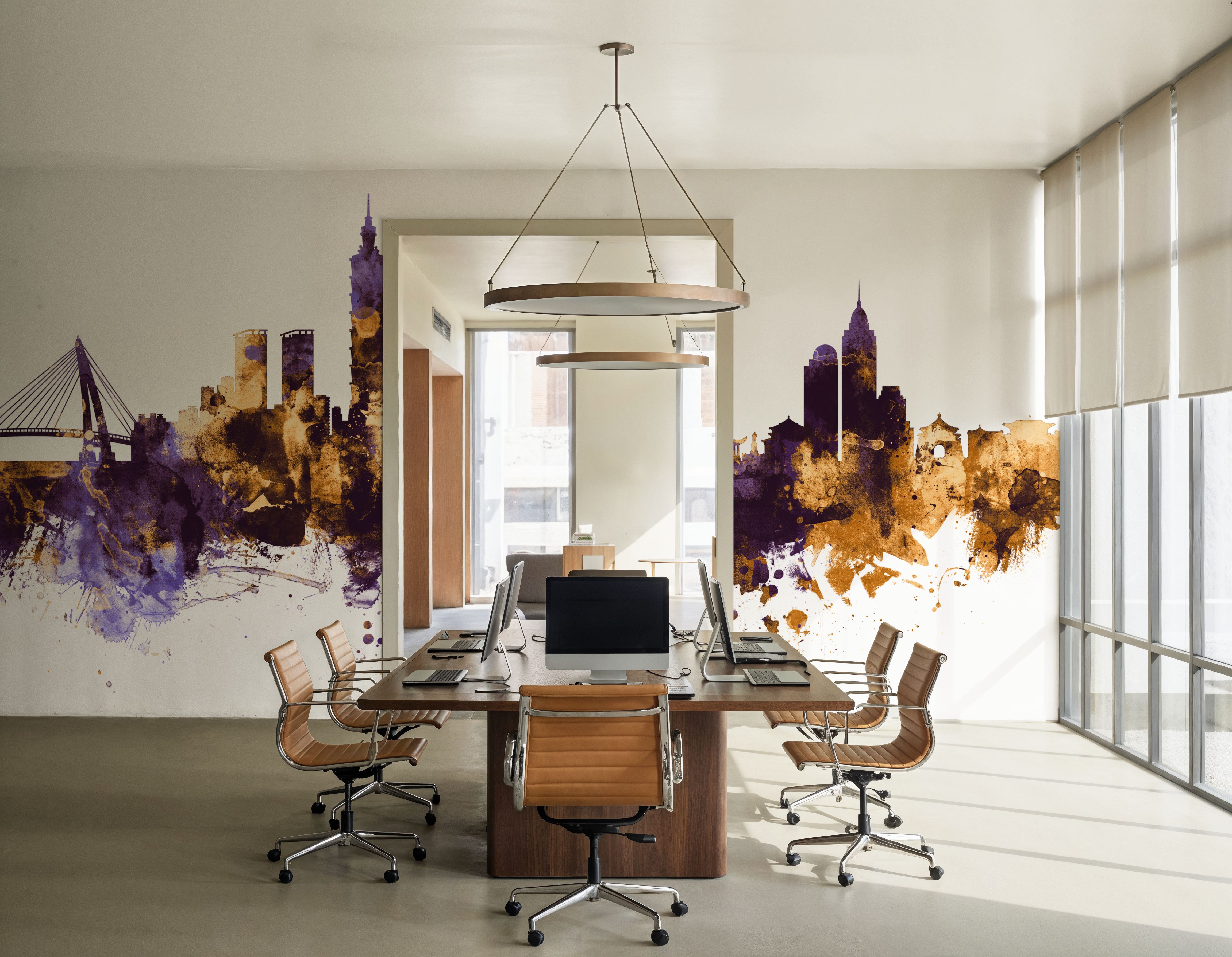 Taipei Taiwan Skyline Purple & Gold