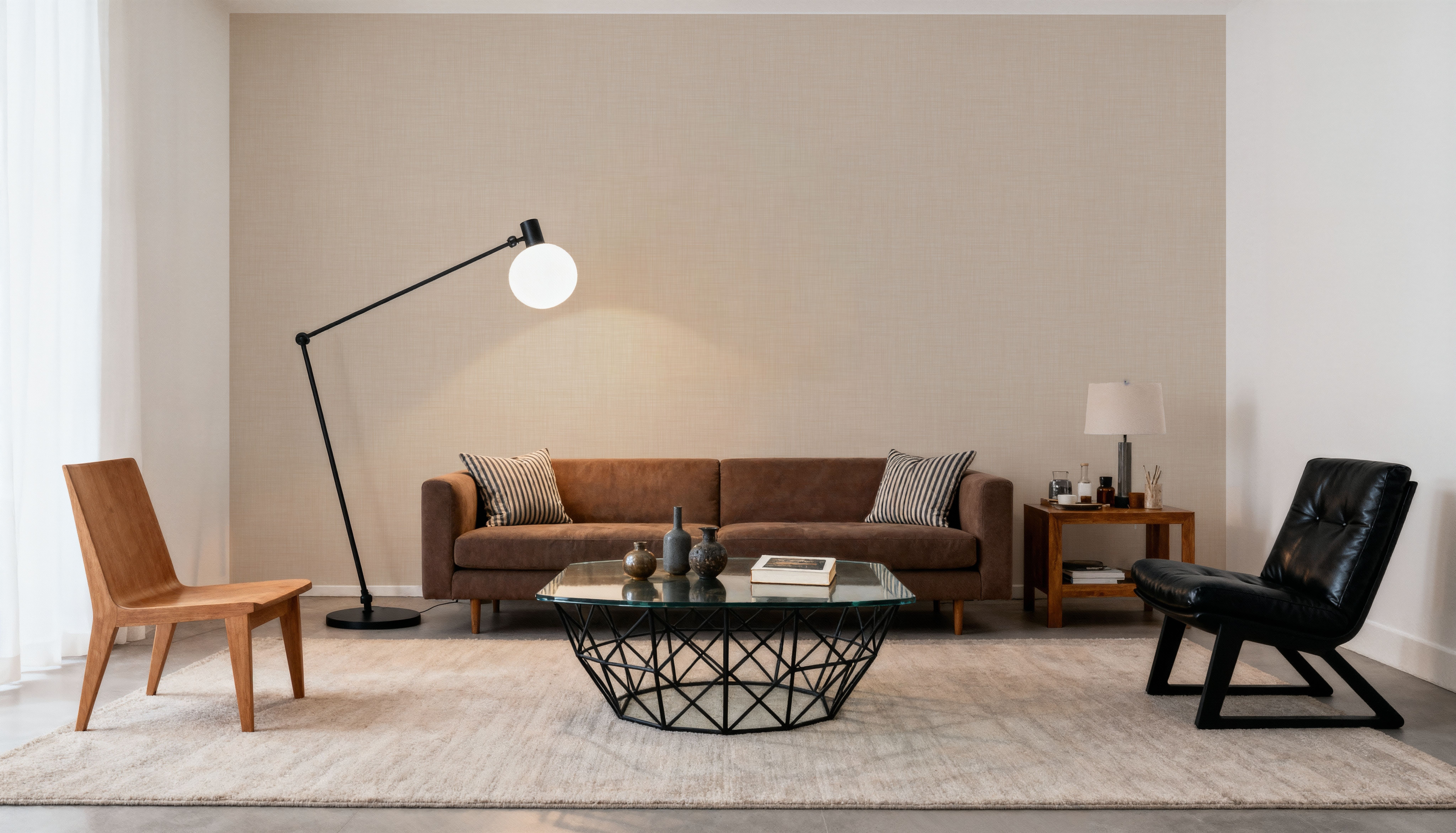 Mottled Linen Effect, Beige