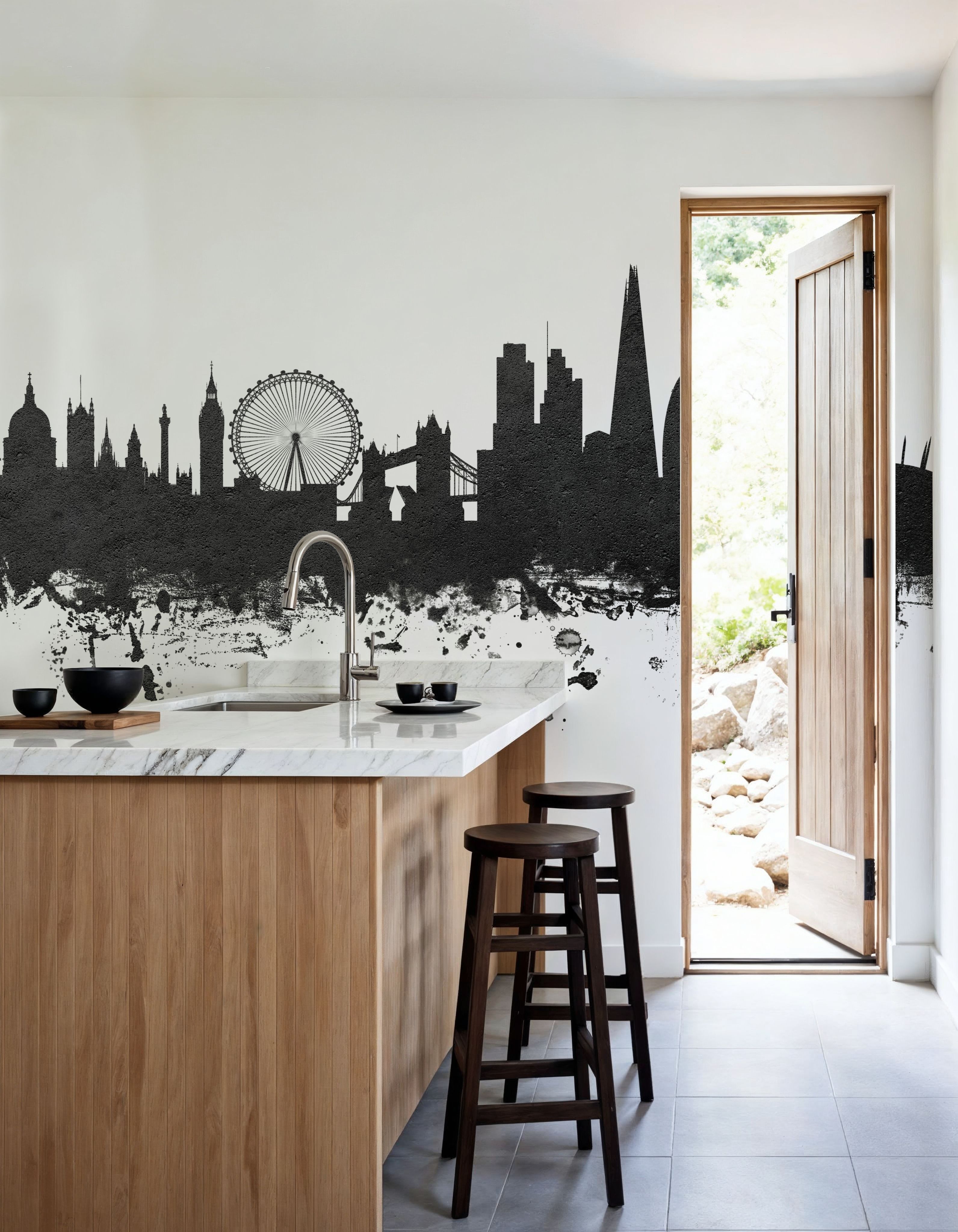 London Skyline Black & White