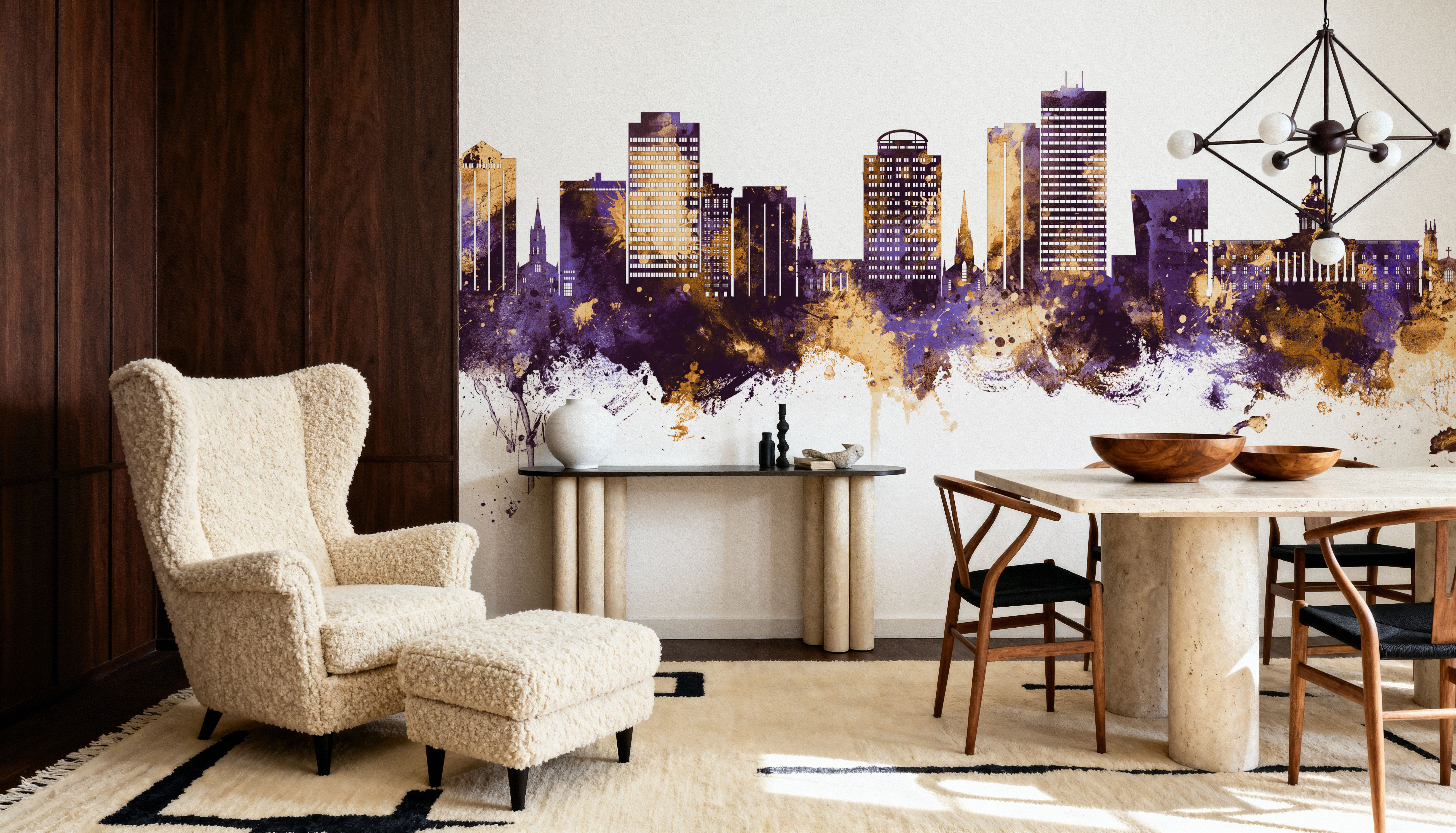 Columbia South Carolina Skyline Purple & Gold