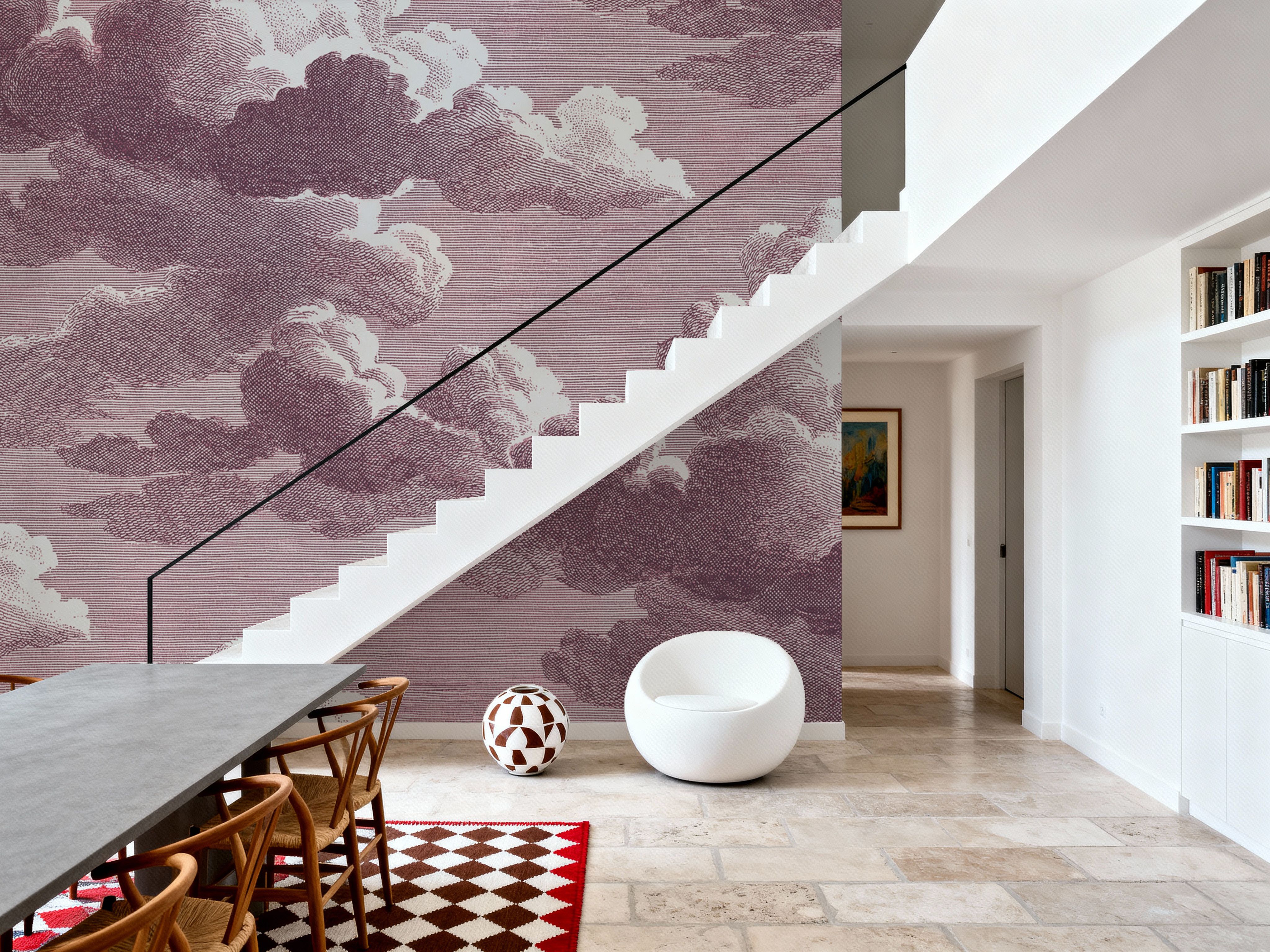 Intaglio Clouds, Burgundy