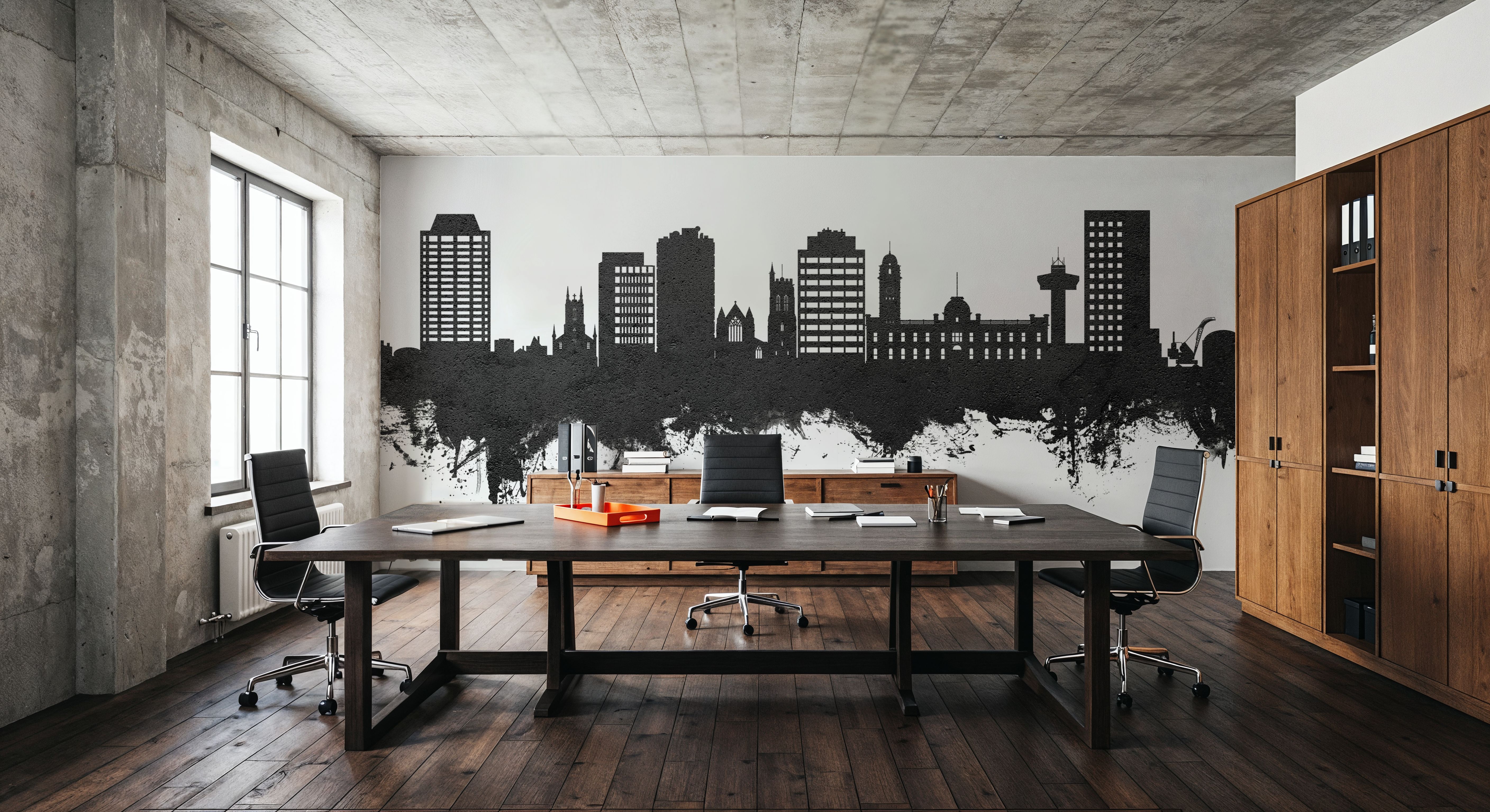 Hobart Australia Skyline Black & White