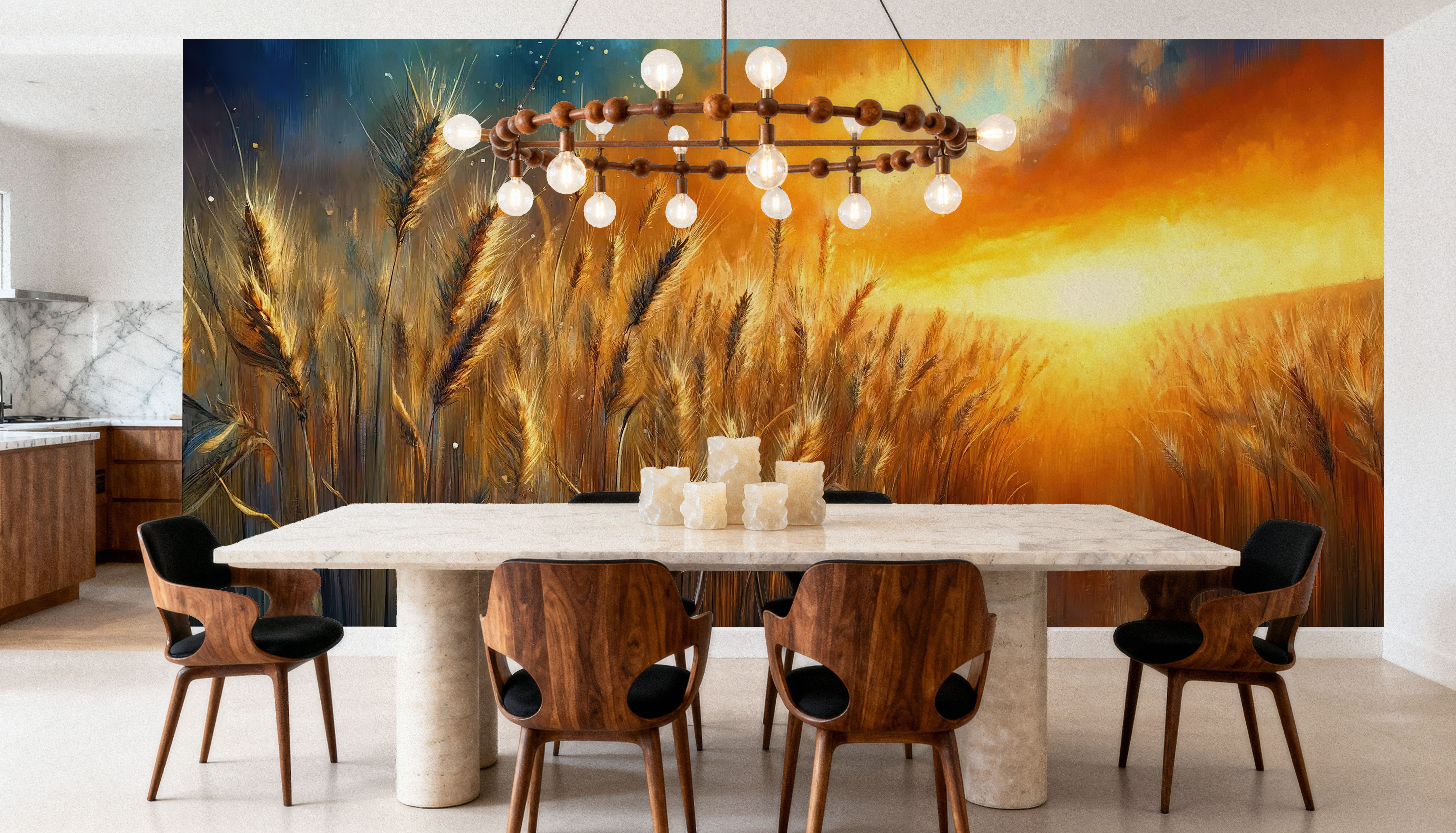 Wheat Field at a Radiant Sunset