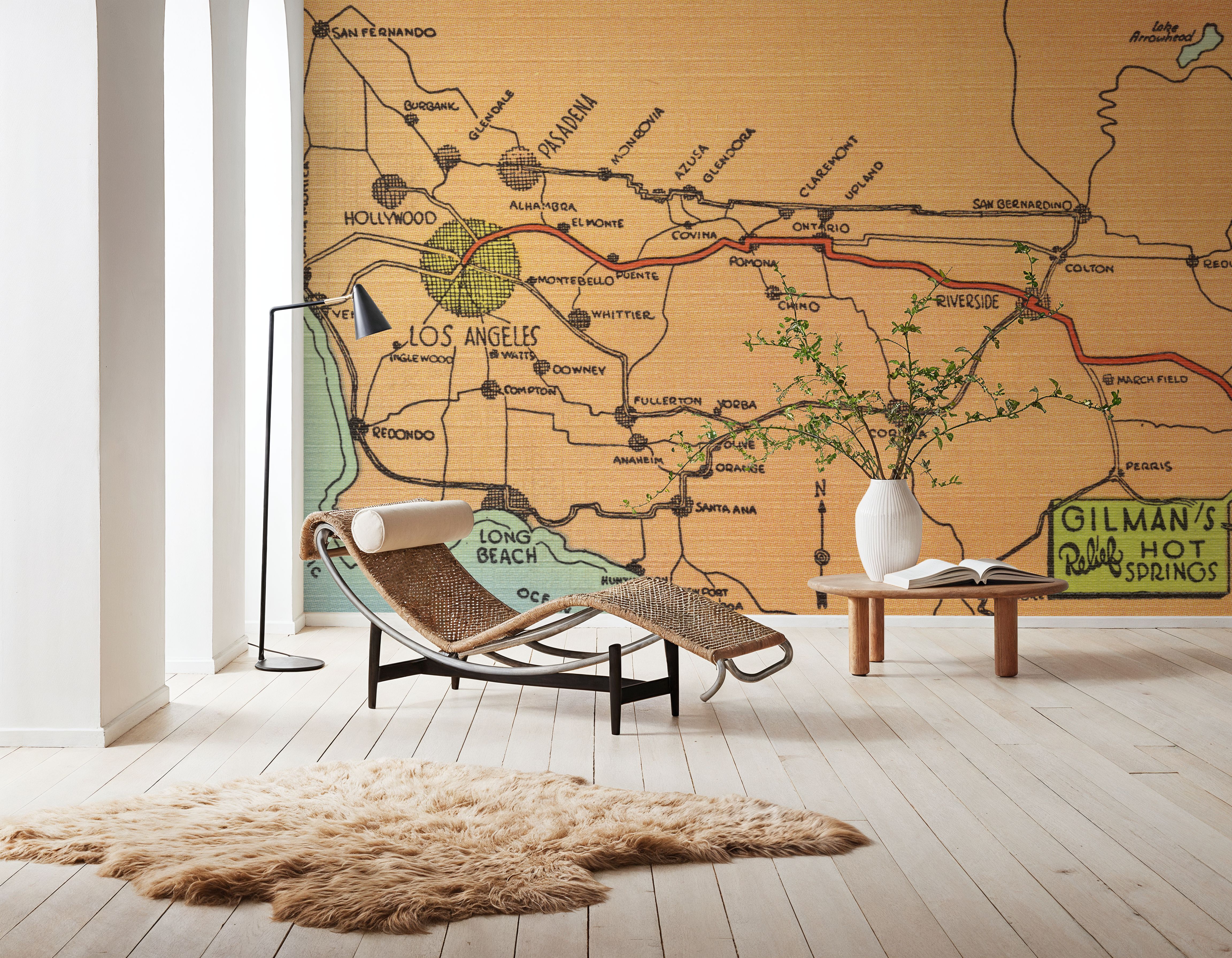 Greetings from California Map - Screenprint Postcard