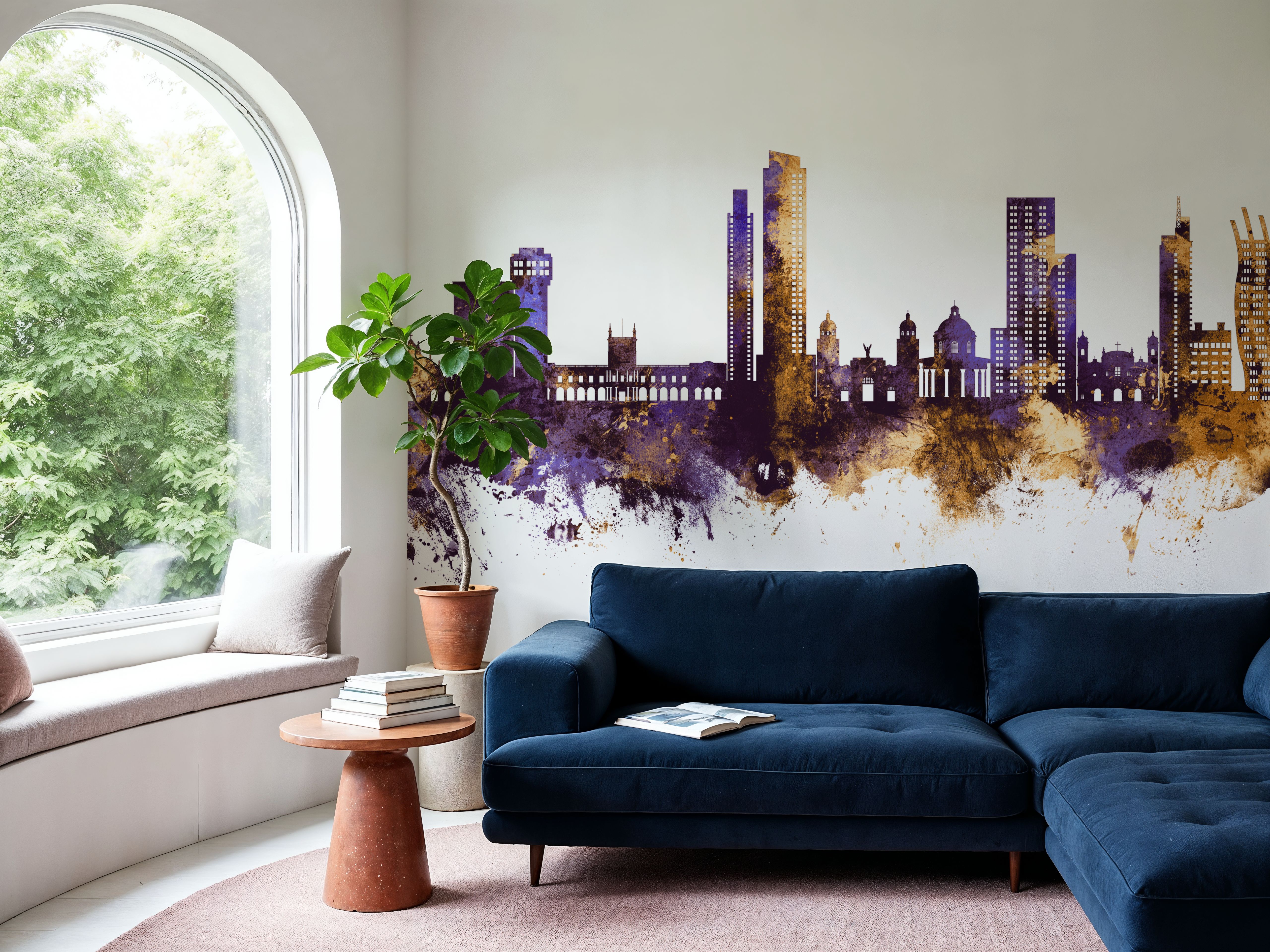 Asunción Paraguay Skyline Purple & Gold