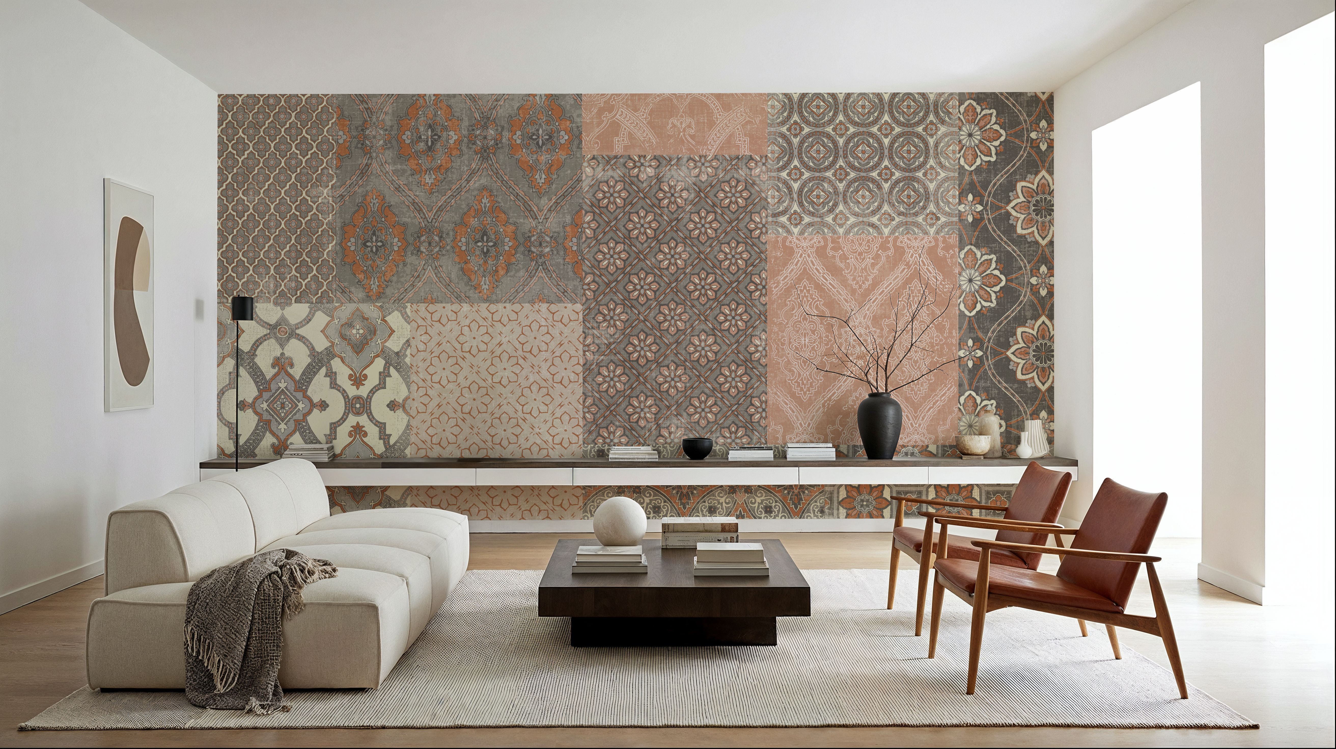 Venetian Patchwork I Orange Gray