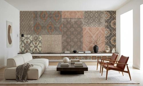Venetian Patchwork I Orange Gray