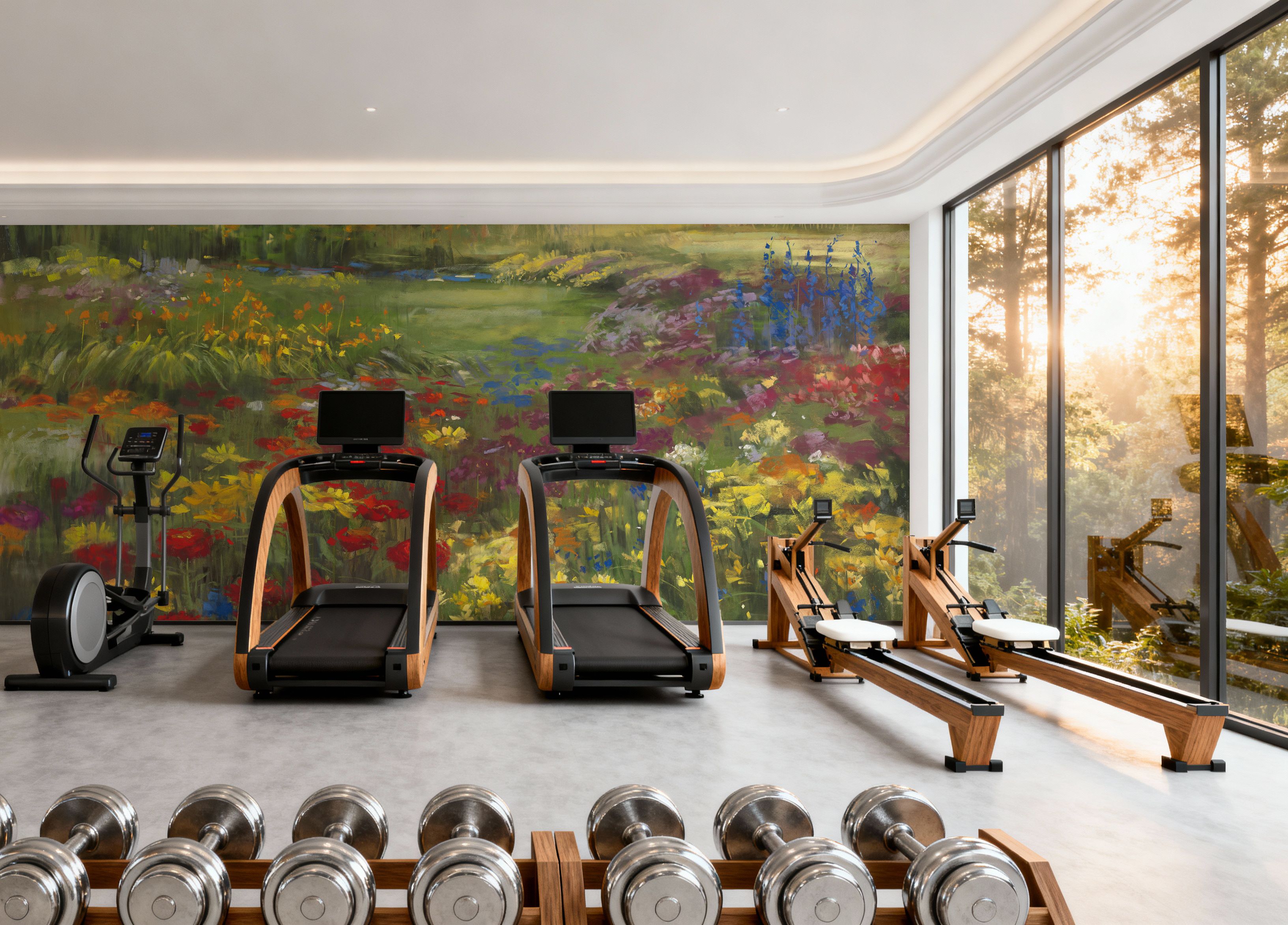 Garden with Zinnias, Wallpaper