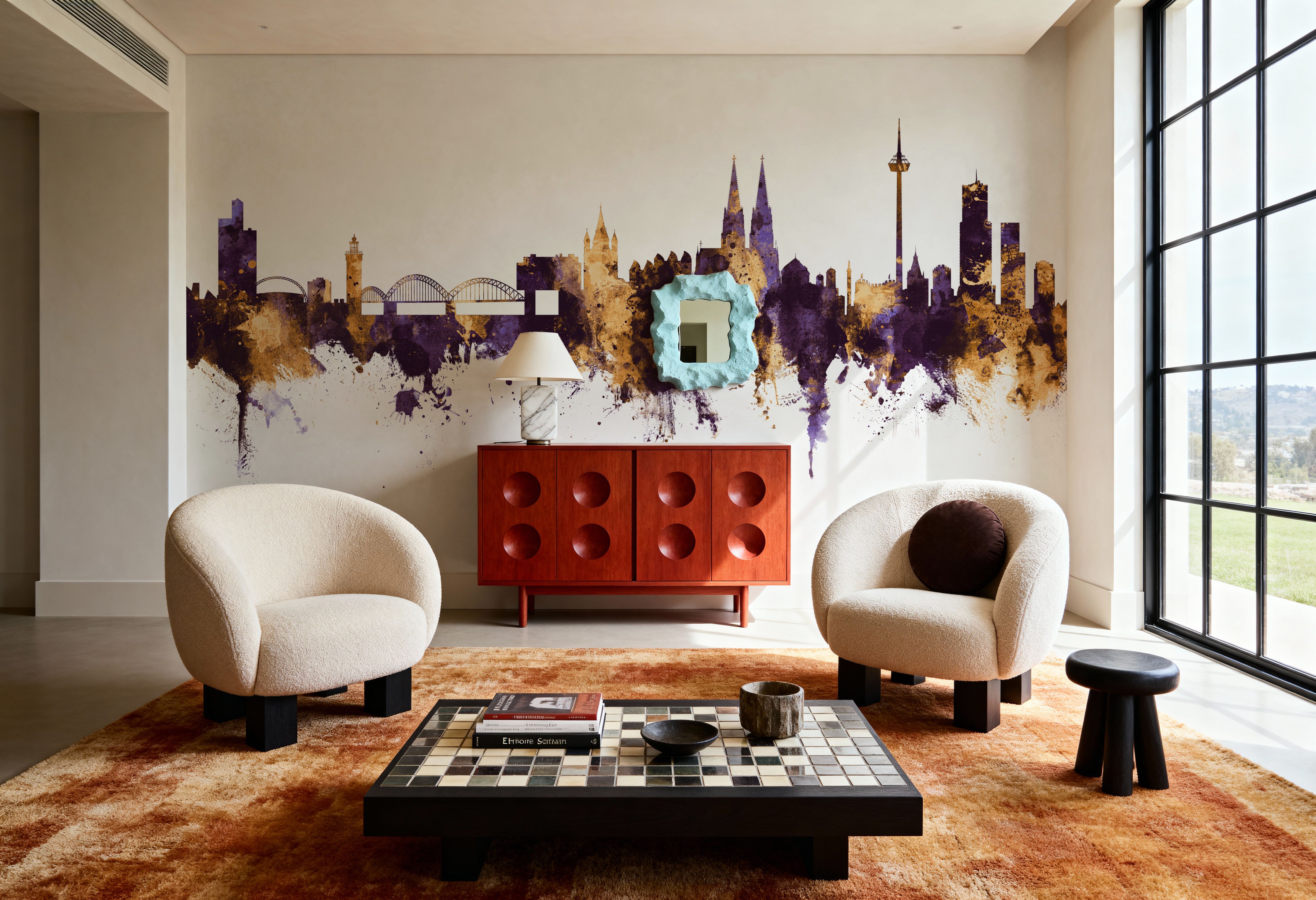 Cologne Germany Skyline Purple & Gold