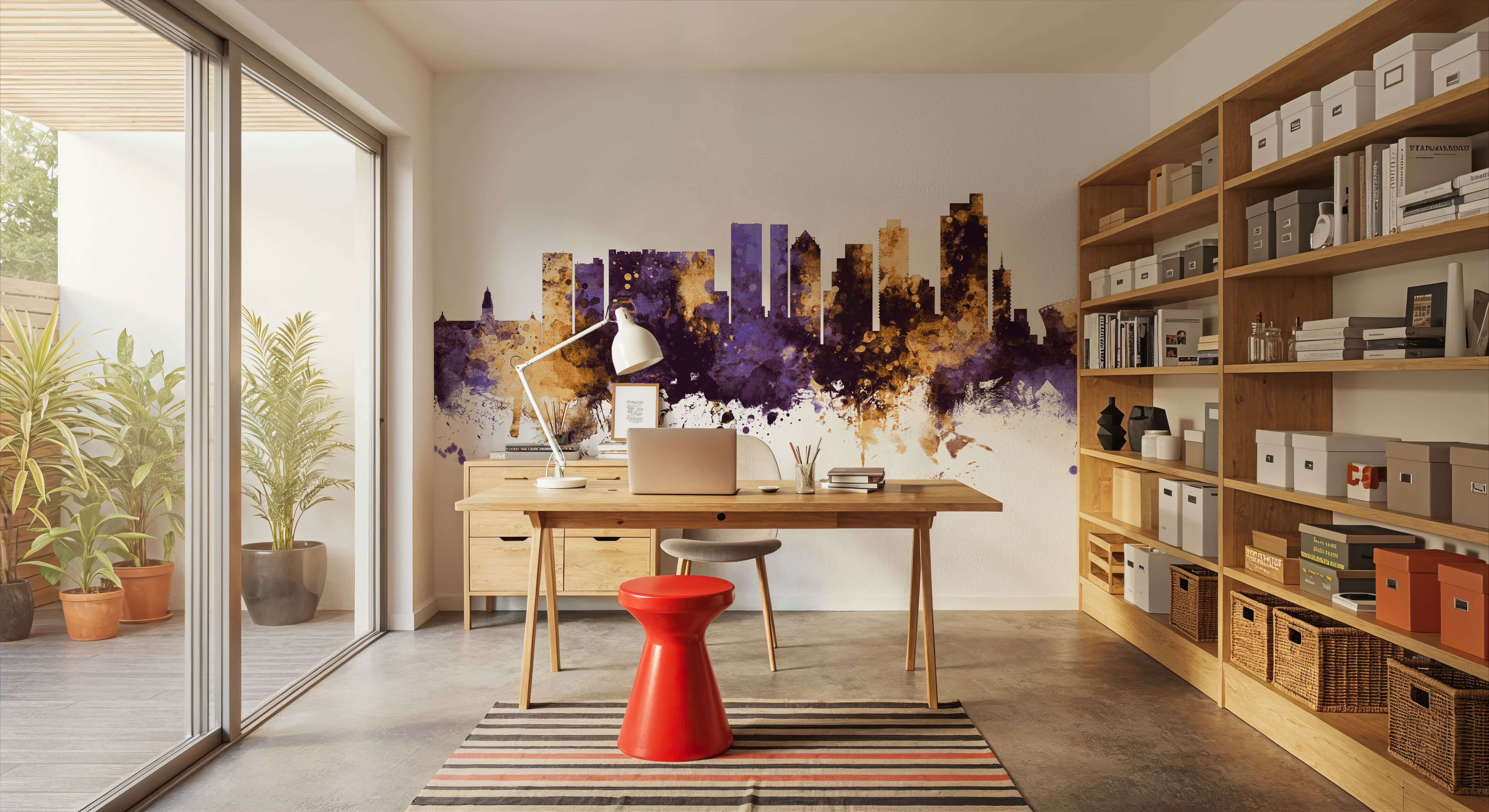 Cape Town Skyline Purple & Gold