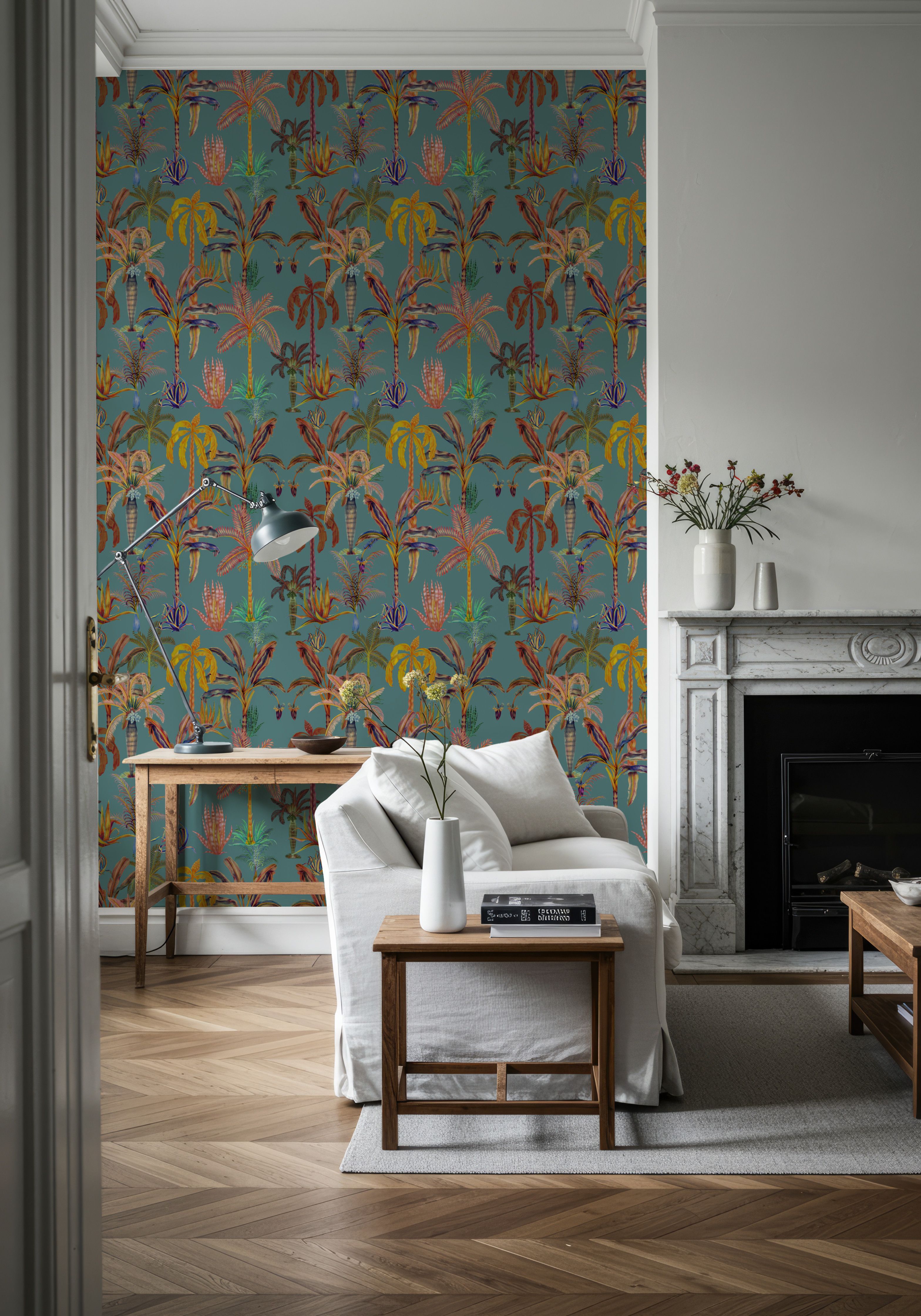 Statement Palms Petite, Turquoise