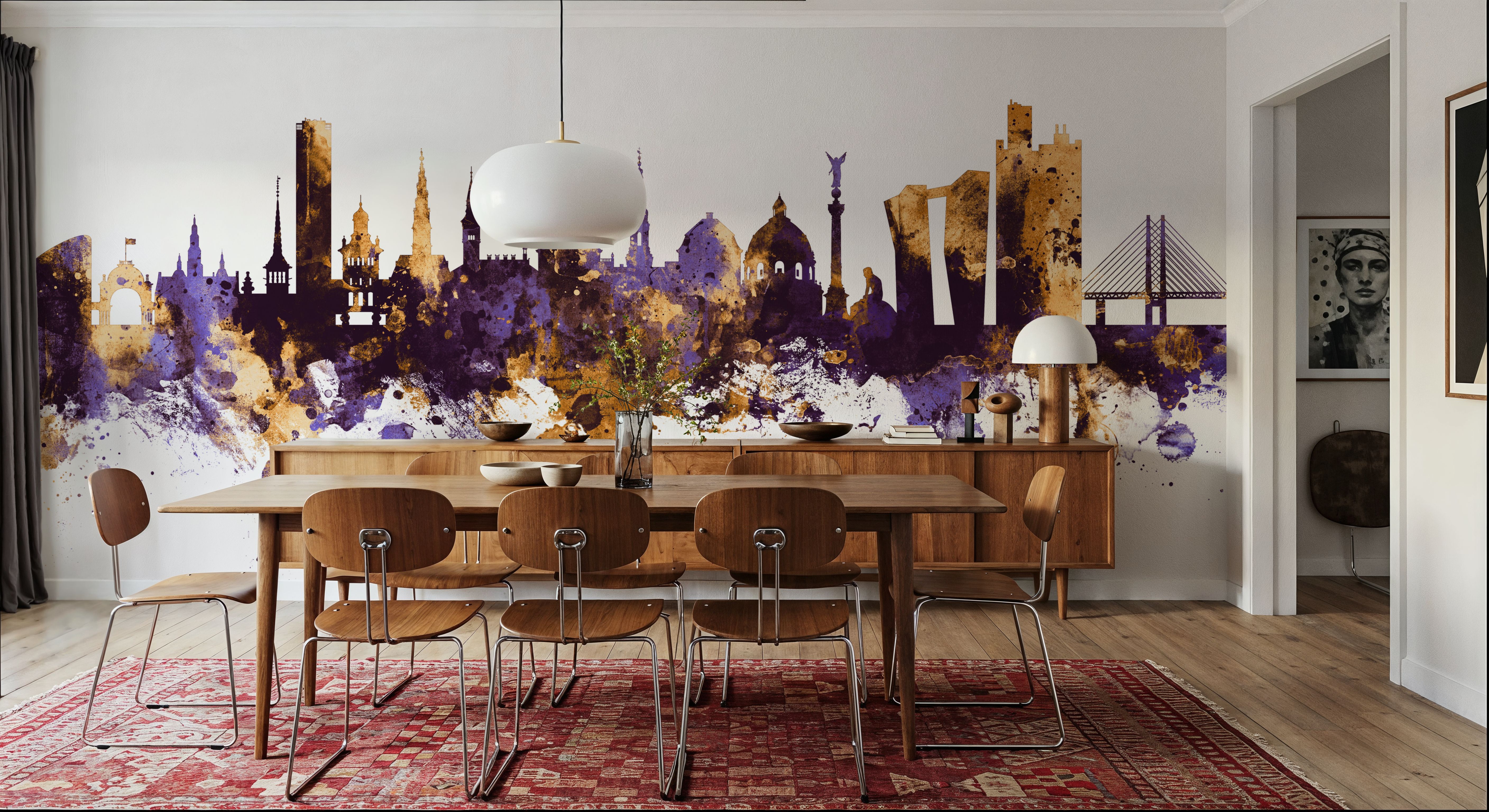 Copenhagen Skyline Purple & Gold