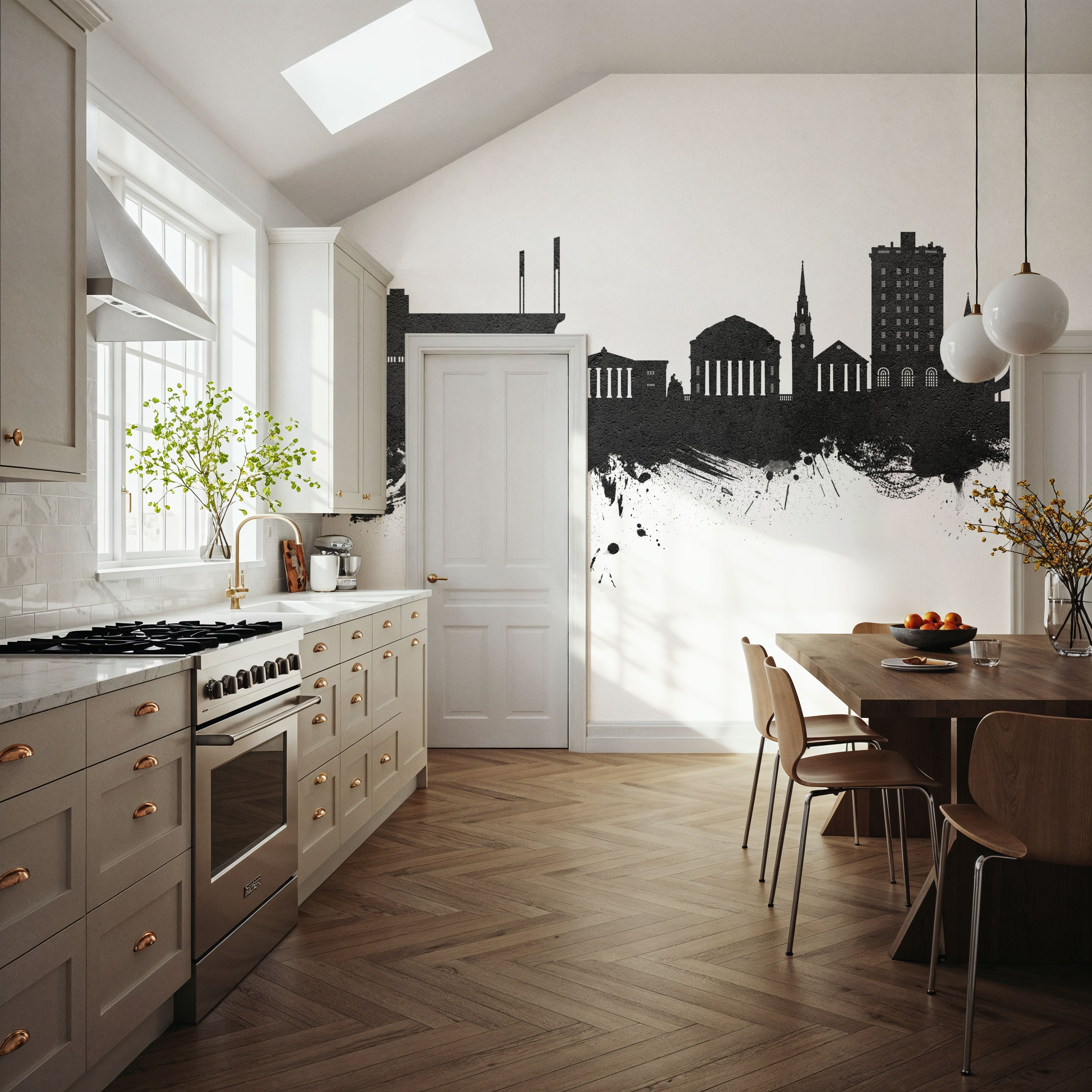 Charlottesville Virginia Skyline Black & White