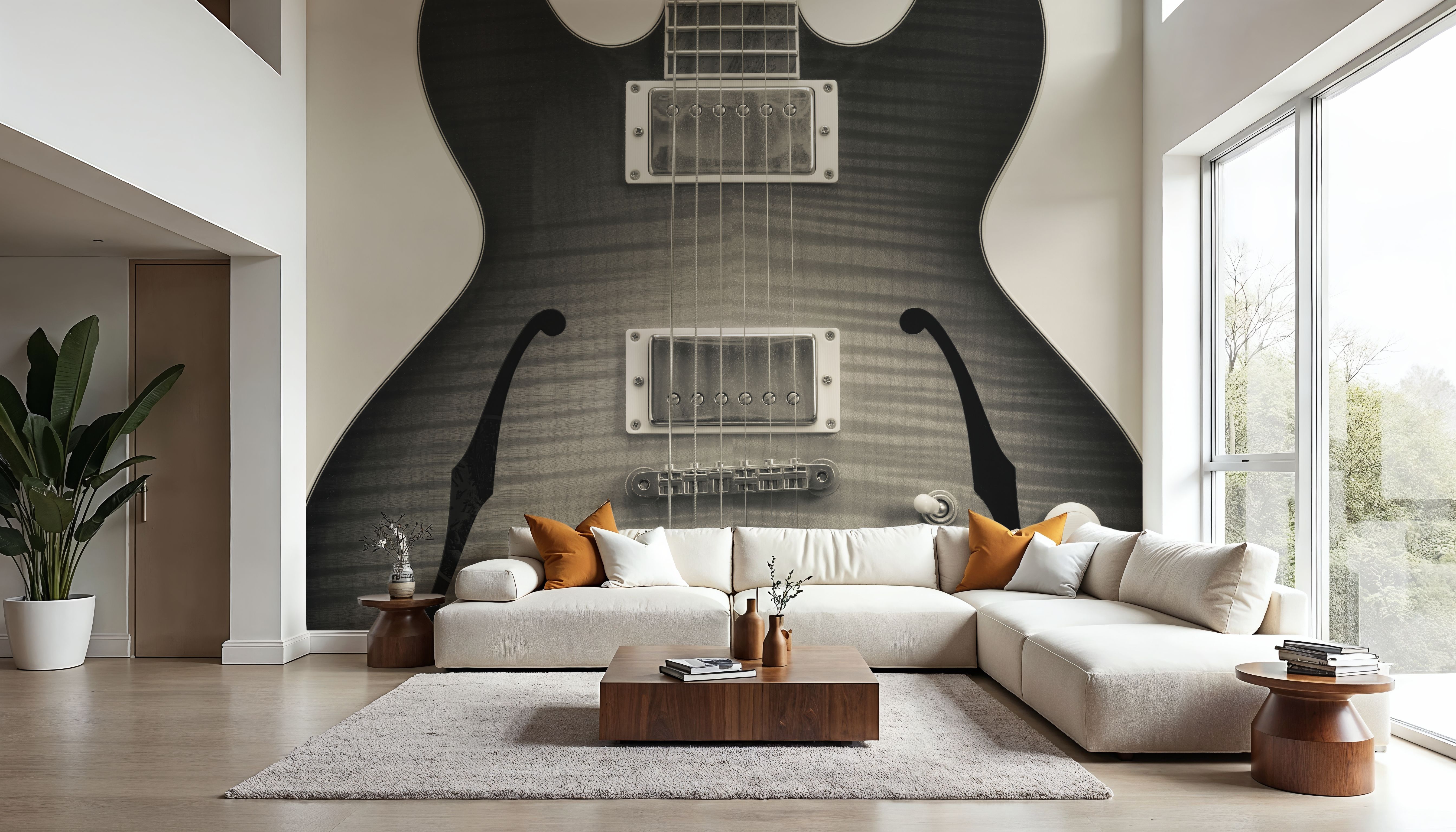 Wall Mural - Guitar III - Music mural wallpaper - Hallway staircases - Wallism US - Premium, Textured or Peel & Stick