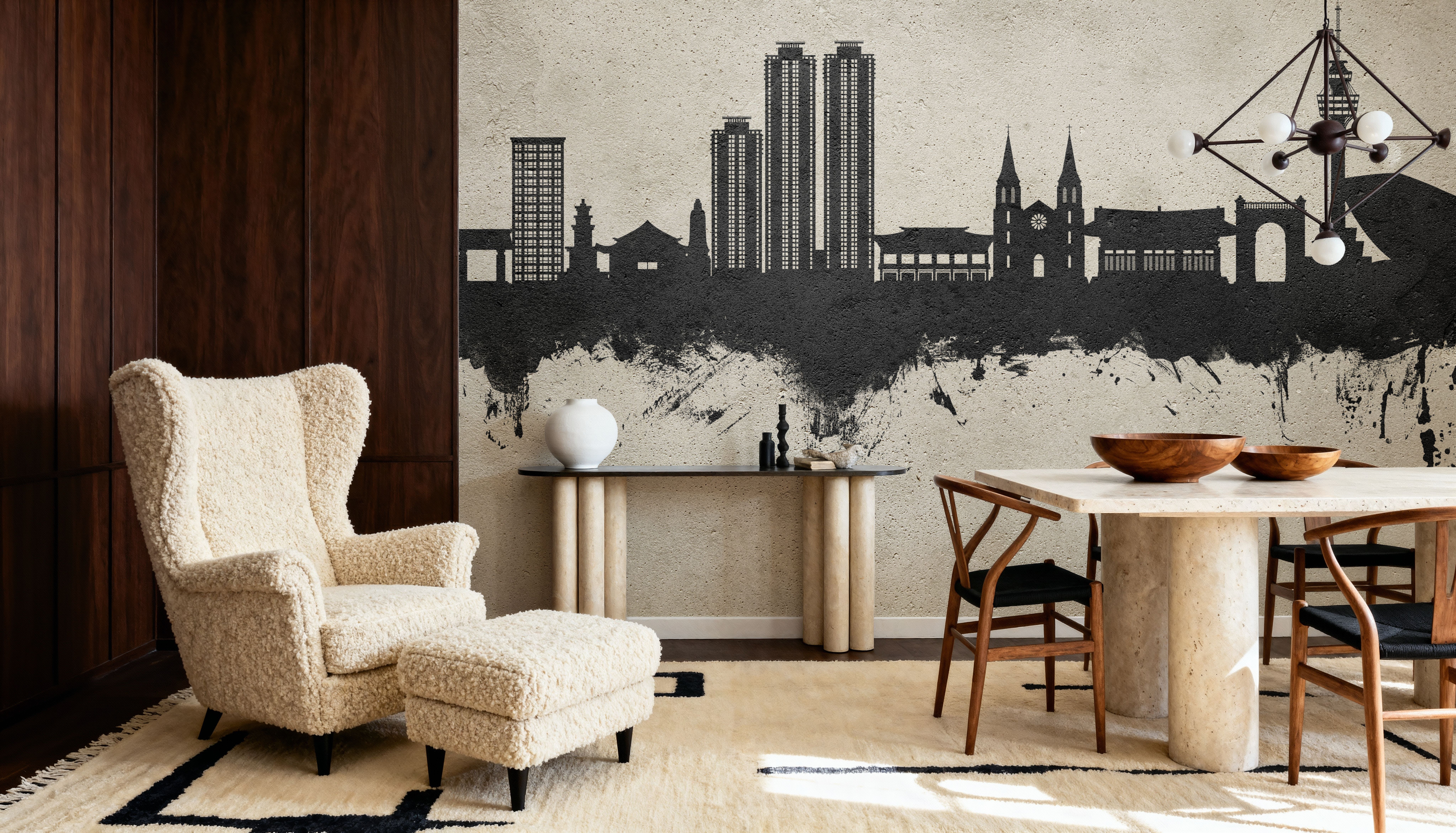 Daegu South Korea Skyline Concrete, Carte da parati