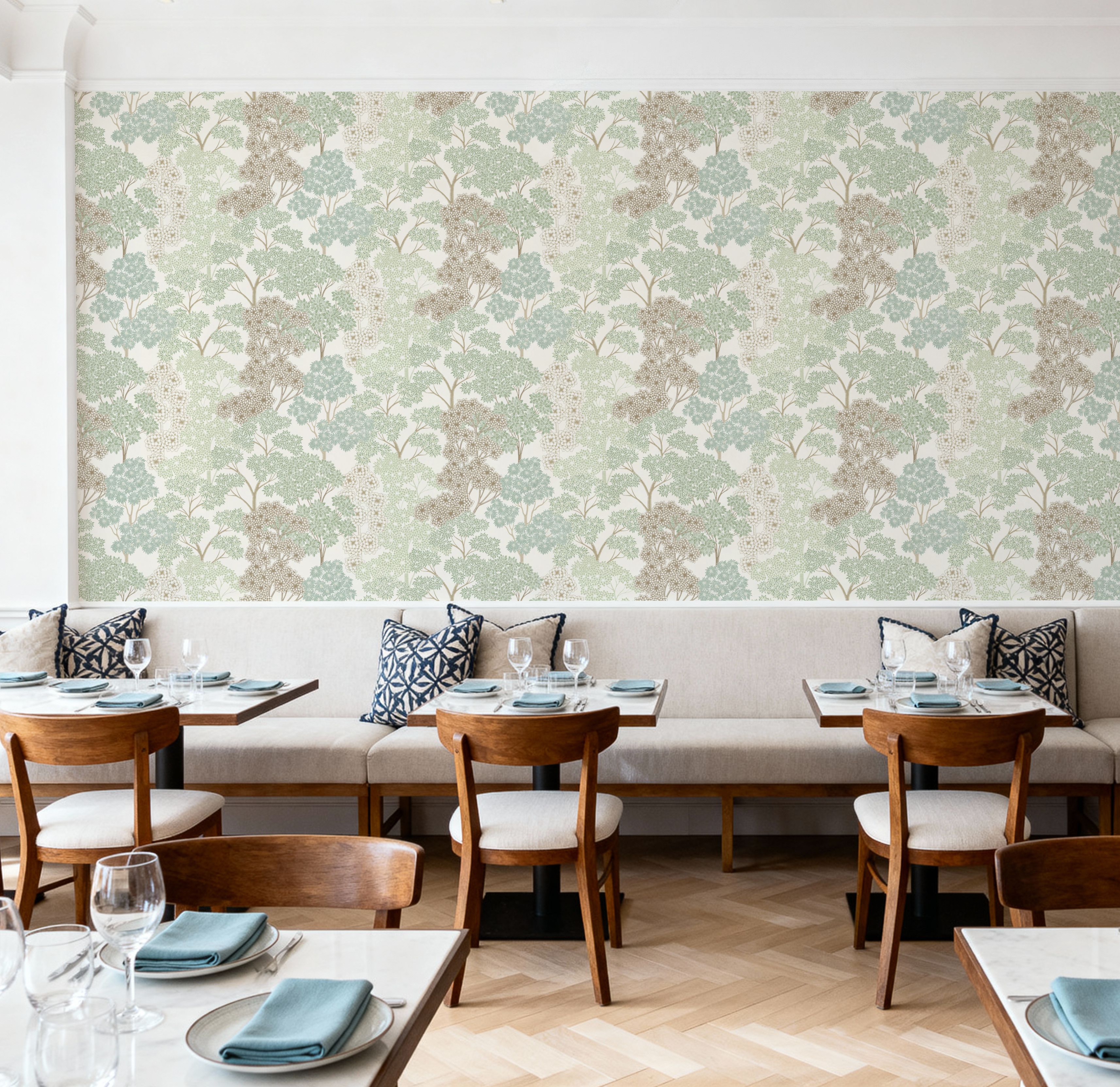 Overleaf Woodland Pattern, Light Green