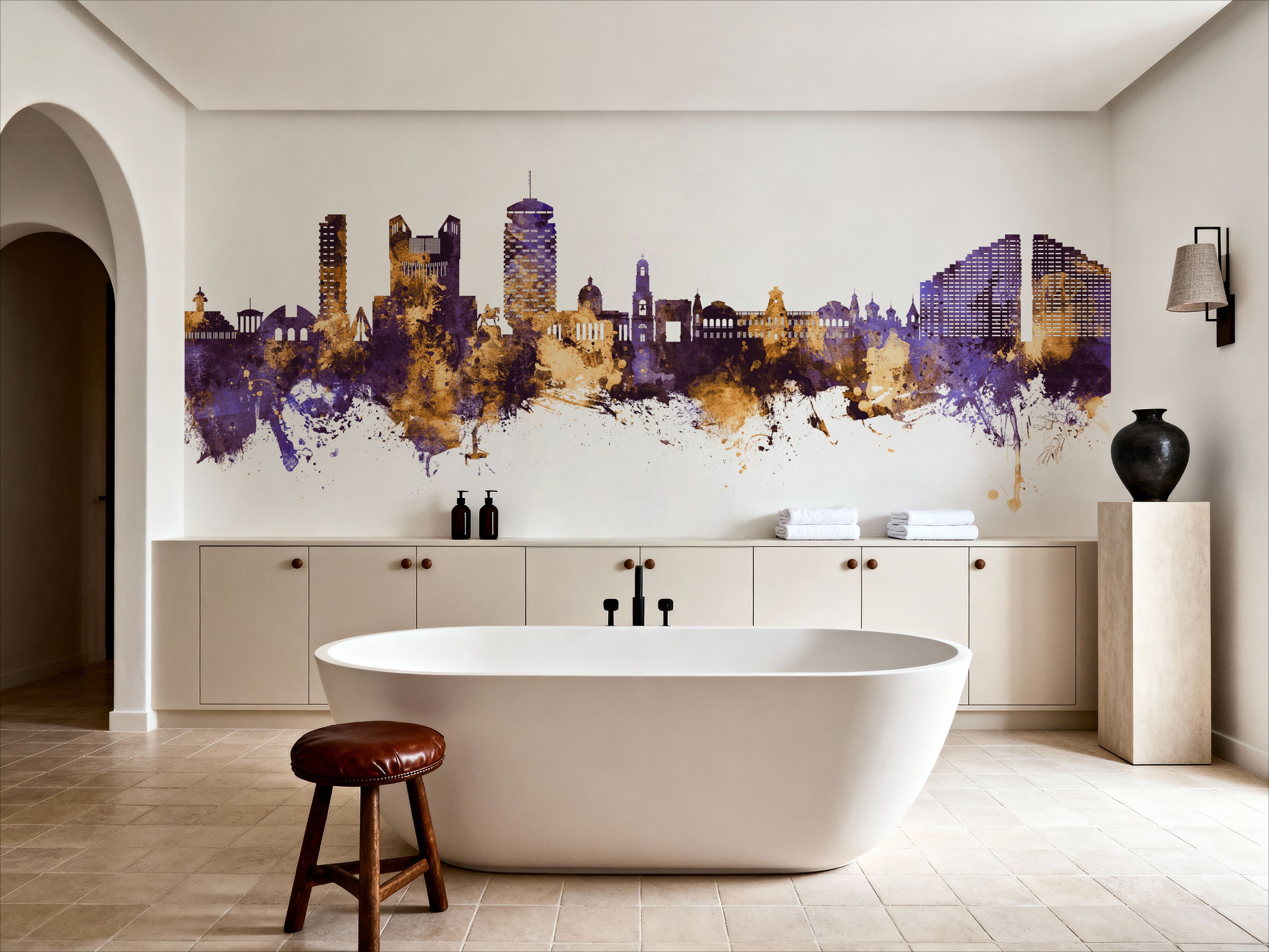 Chisinau Moldova Skyline Purple & Gold