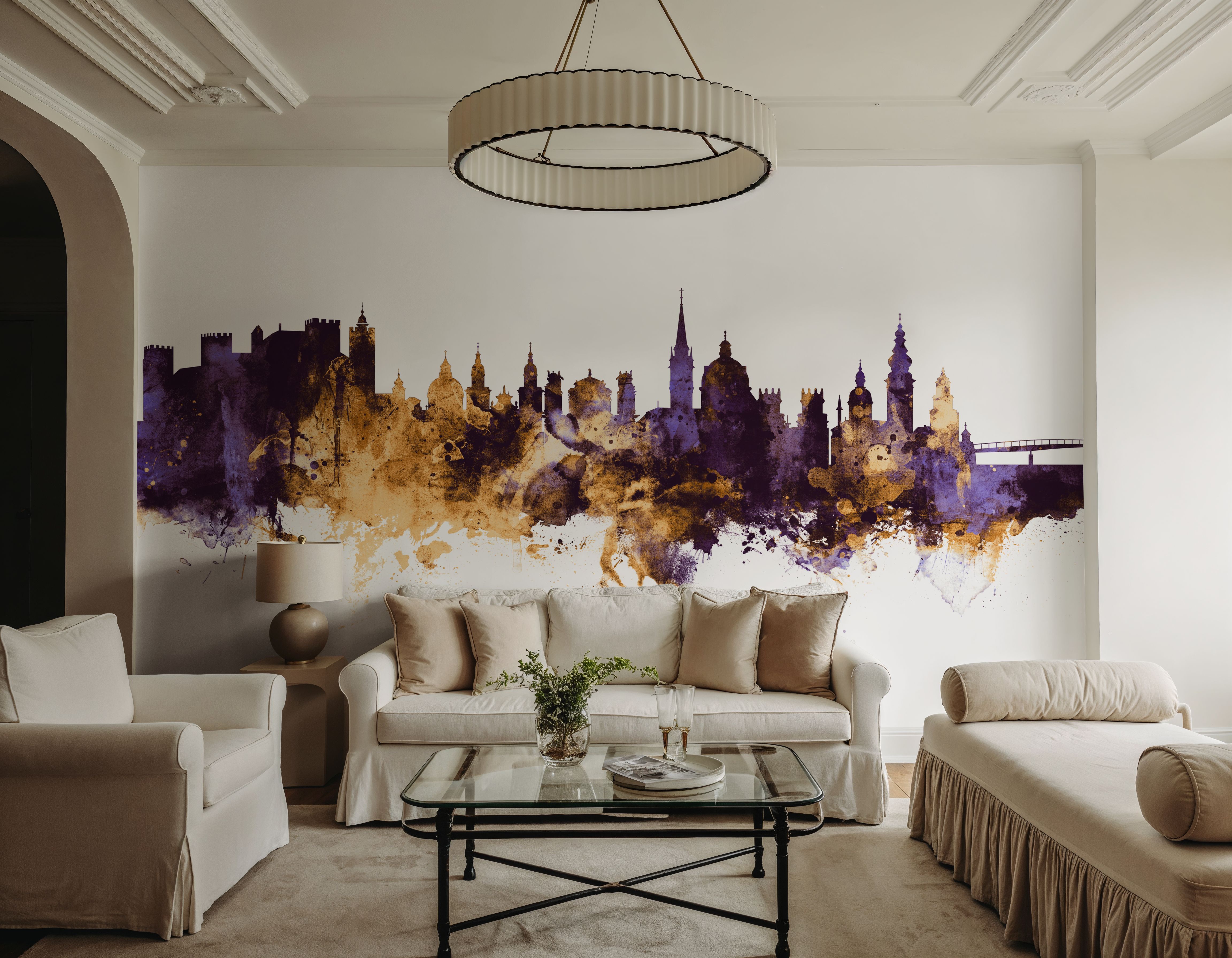 Salzburg Austria Skyline Purple & Gold