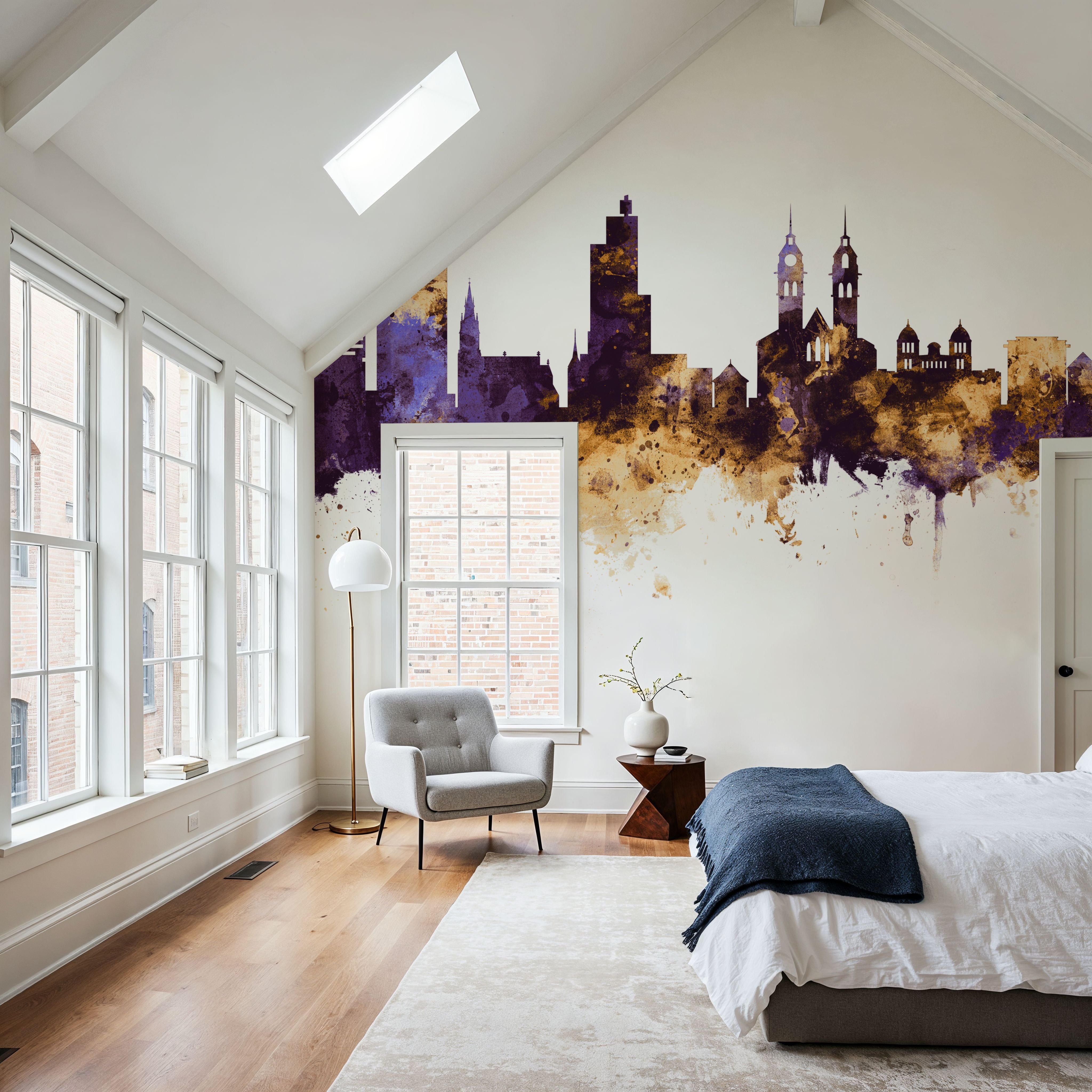 Wintherthur Switzerland Skyline Purple & Gold