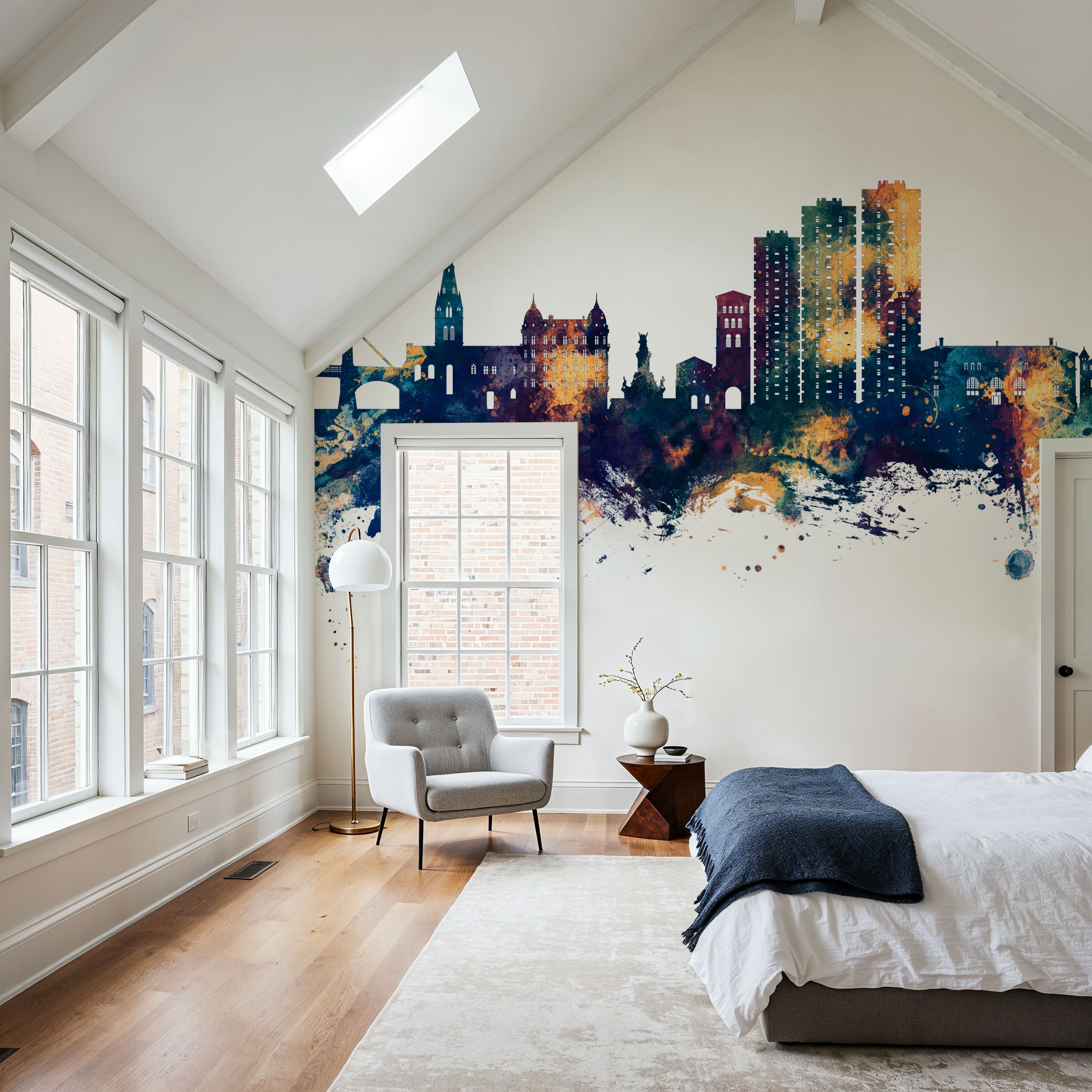 Grenoble Skyline Blue & Bronze