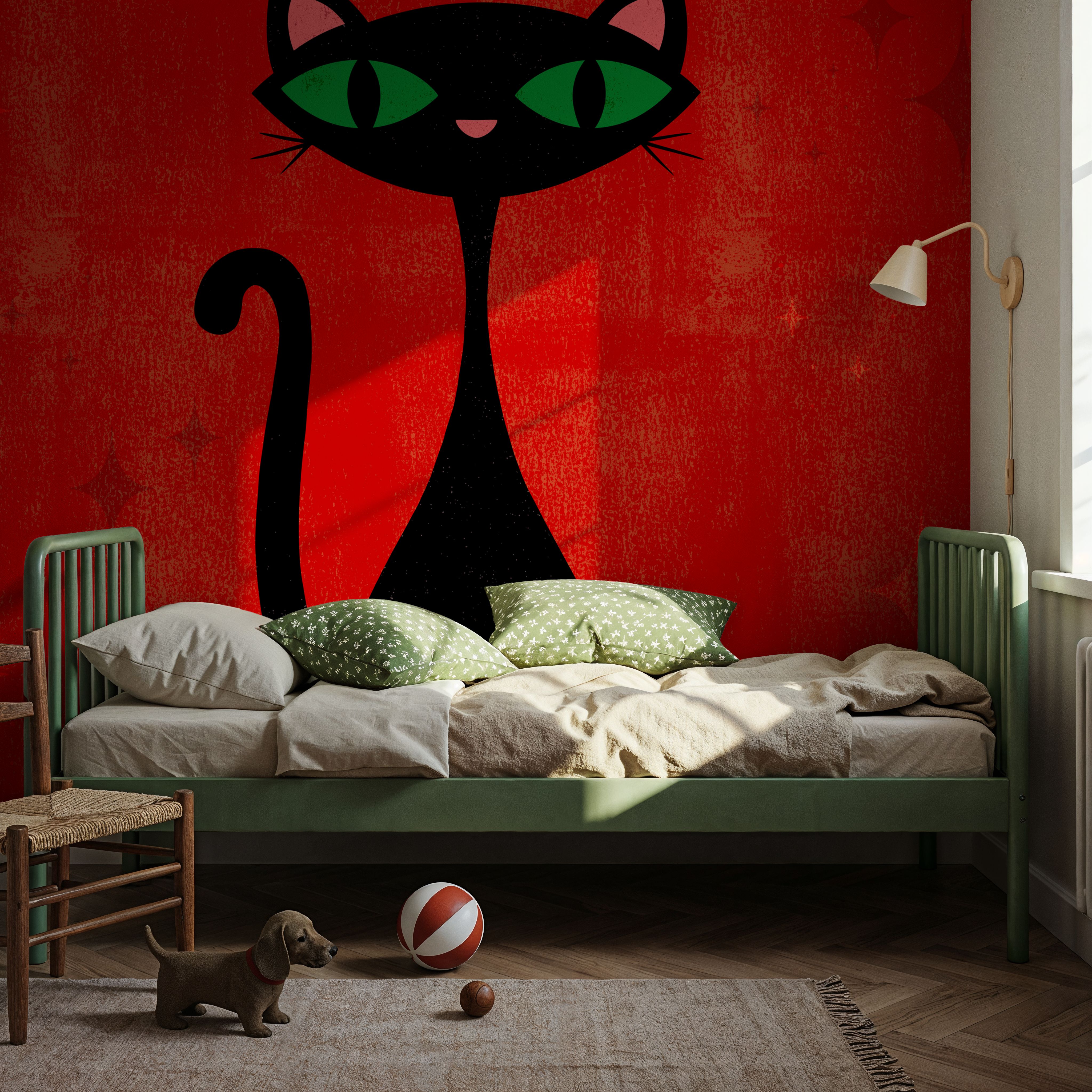 Retro Cat, Red