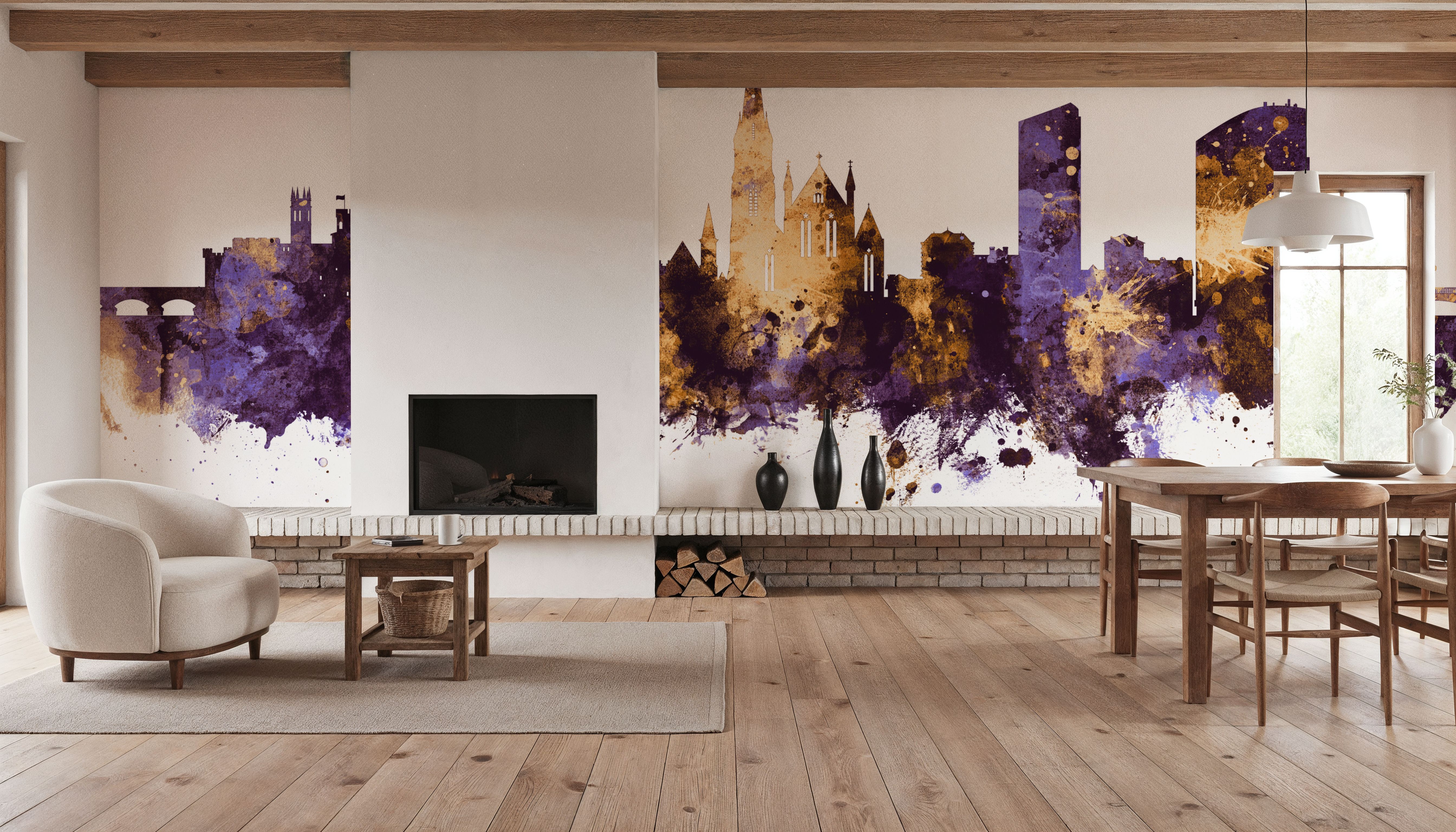 Limerick Ireland Skyline Purple & Gold