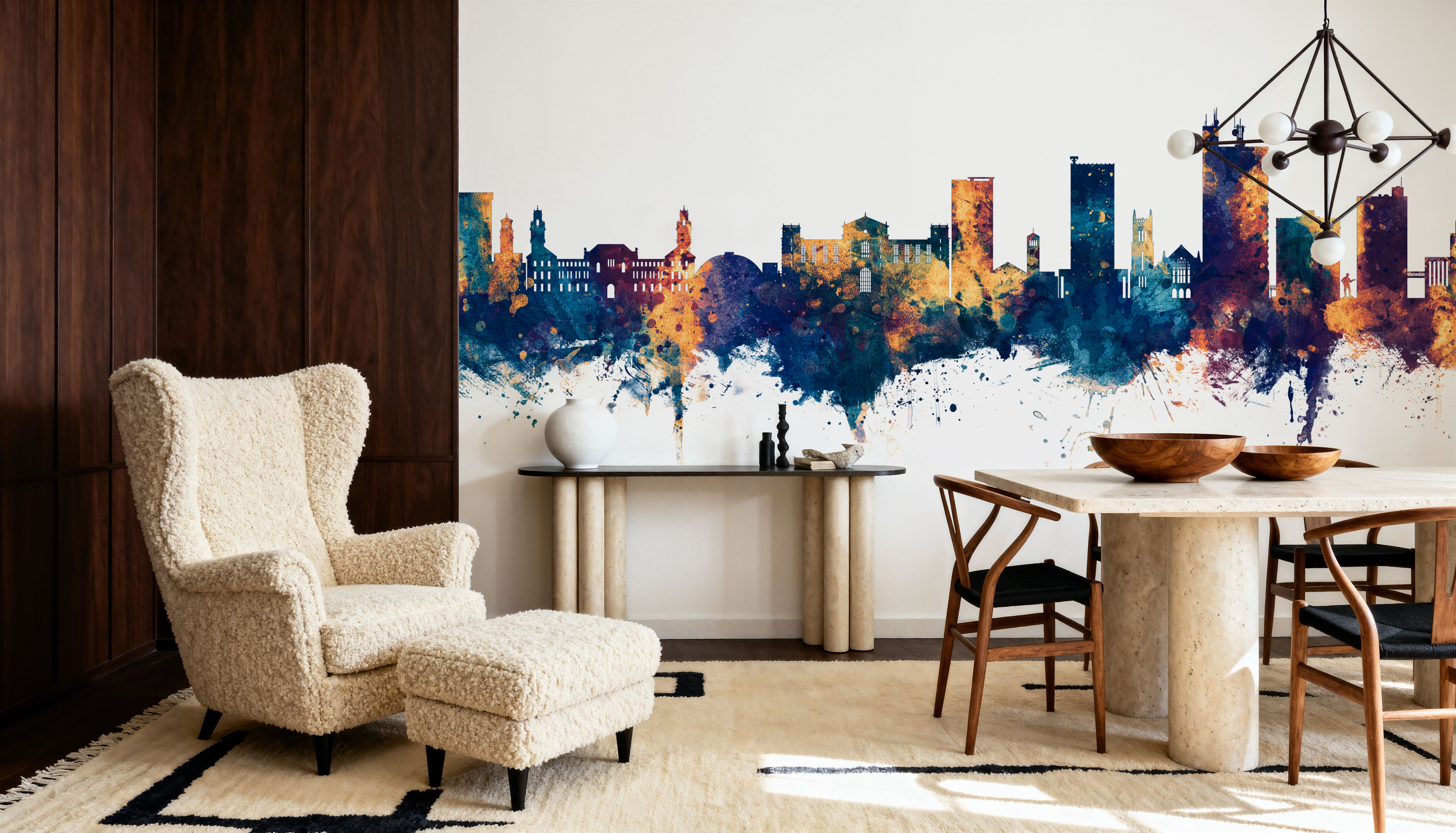 Lubbock Texas Skyline Blue & Bronze