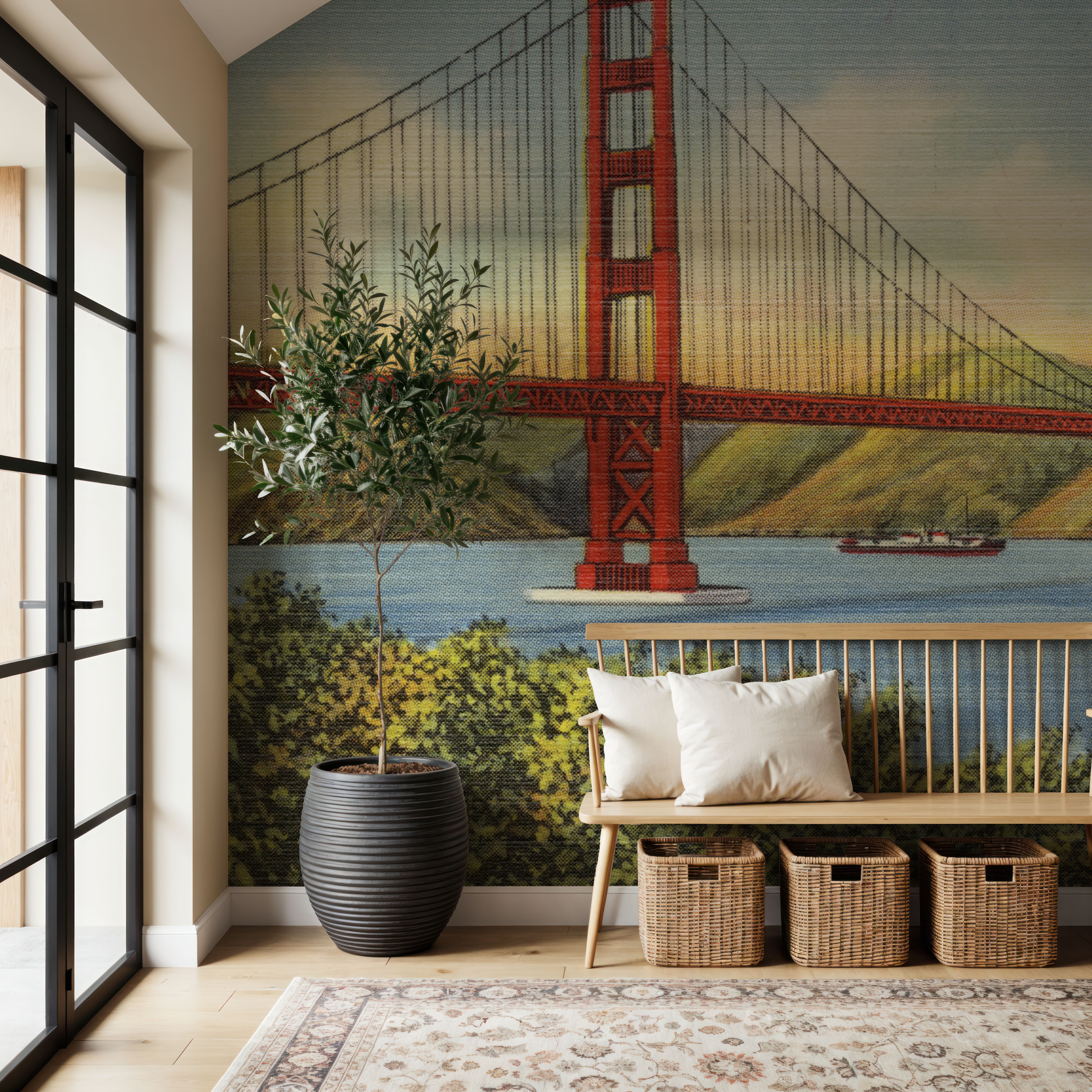 Greetings from Golden Gate - Screenprint Postcard