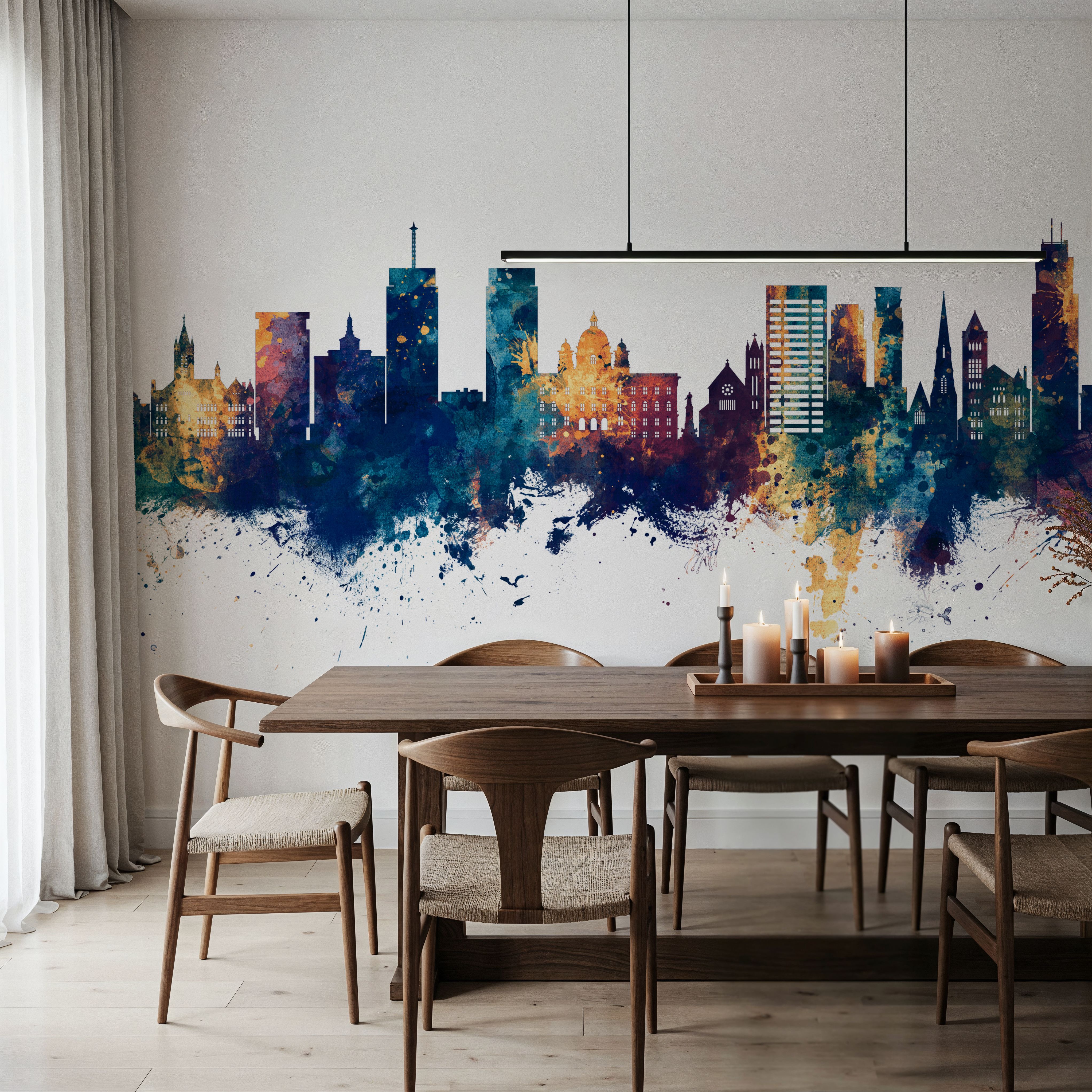 Syracuse New York Skyline Blue & Bronze
