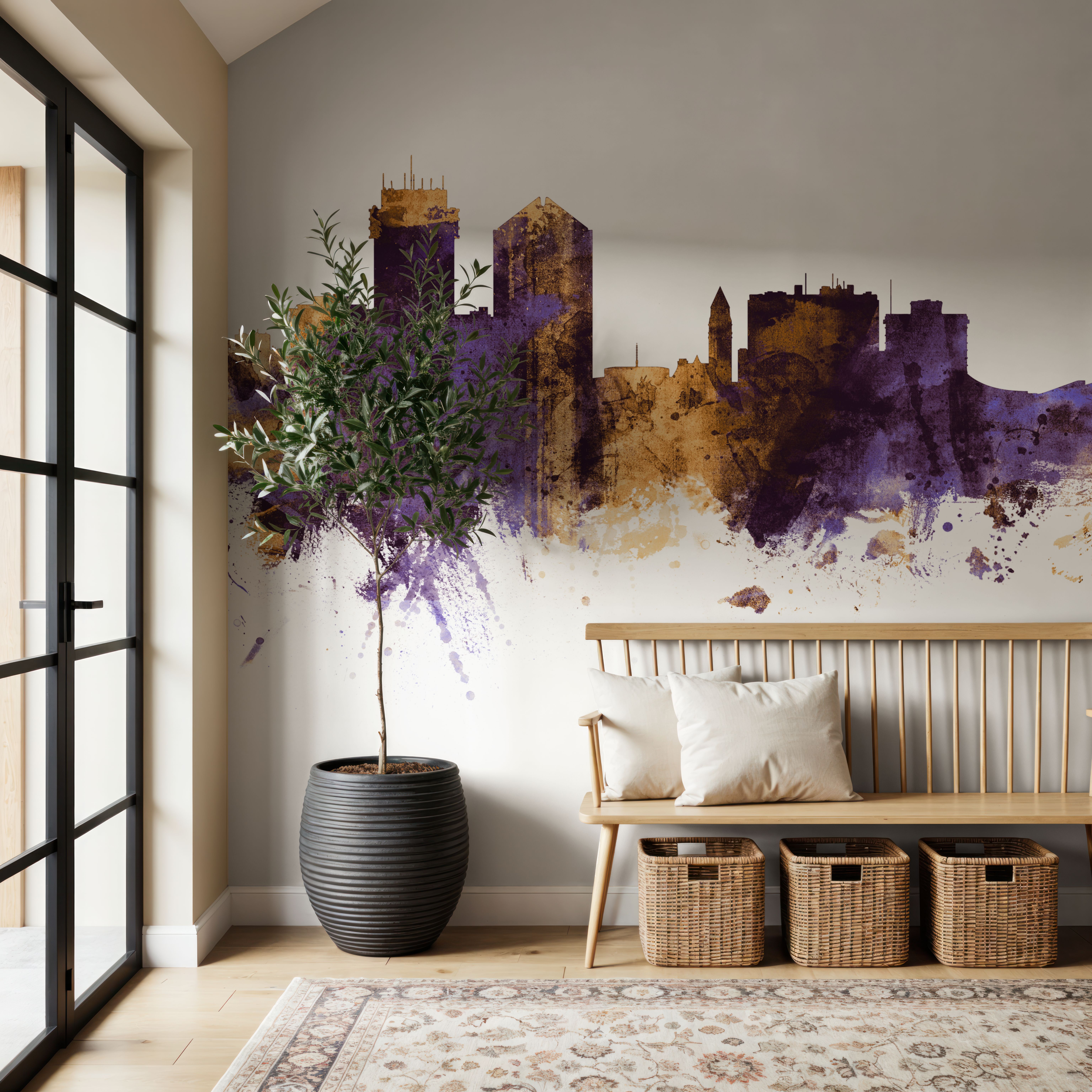 Wichita Kansas Skyline Purple & Gold