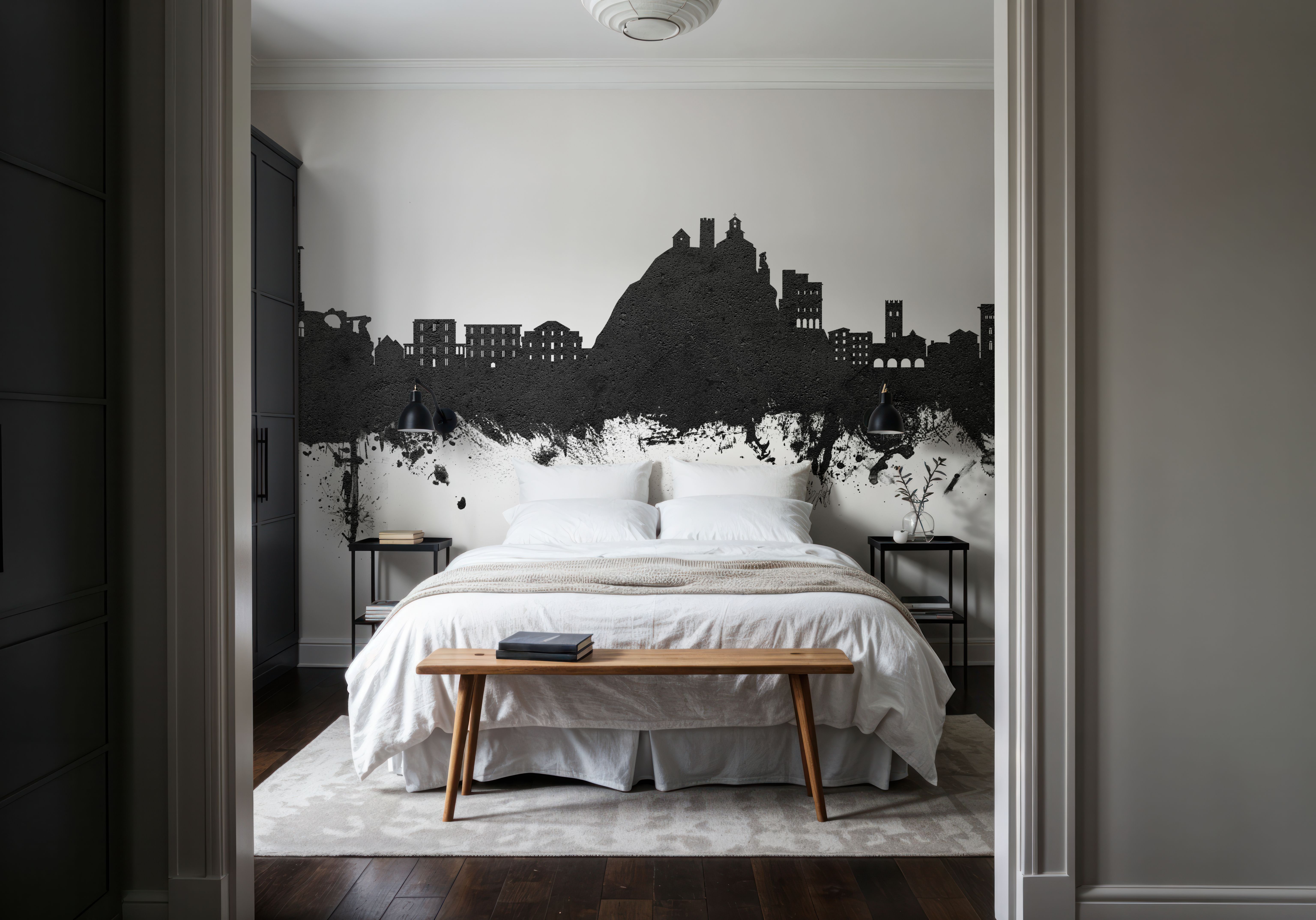 Monterosso al Mare Italy Skyline Black & White