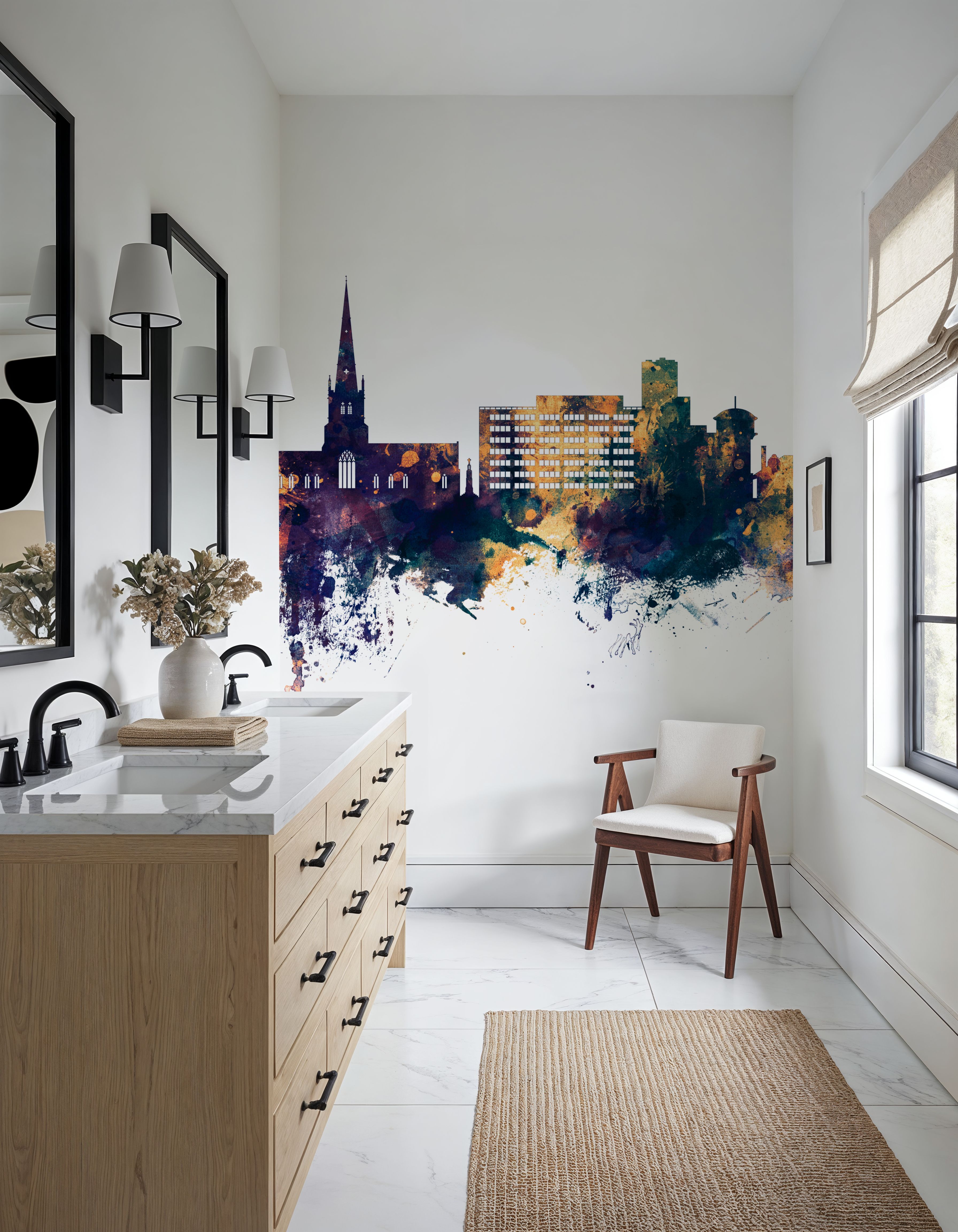 Solihull England Skyline Blue & Bronze