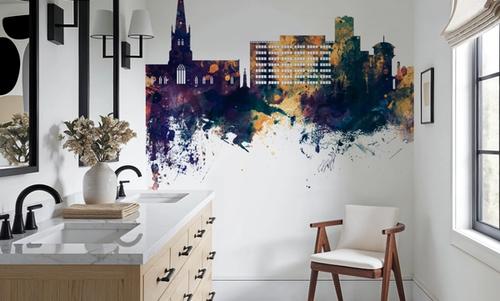 Solihull England Skyline Blue & Bronze