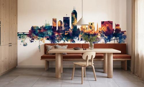 Indianapolis Indiana Skyline Blue & Bronze