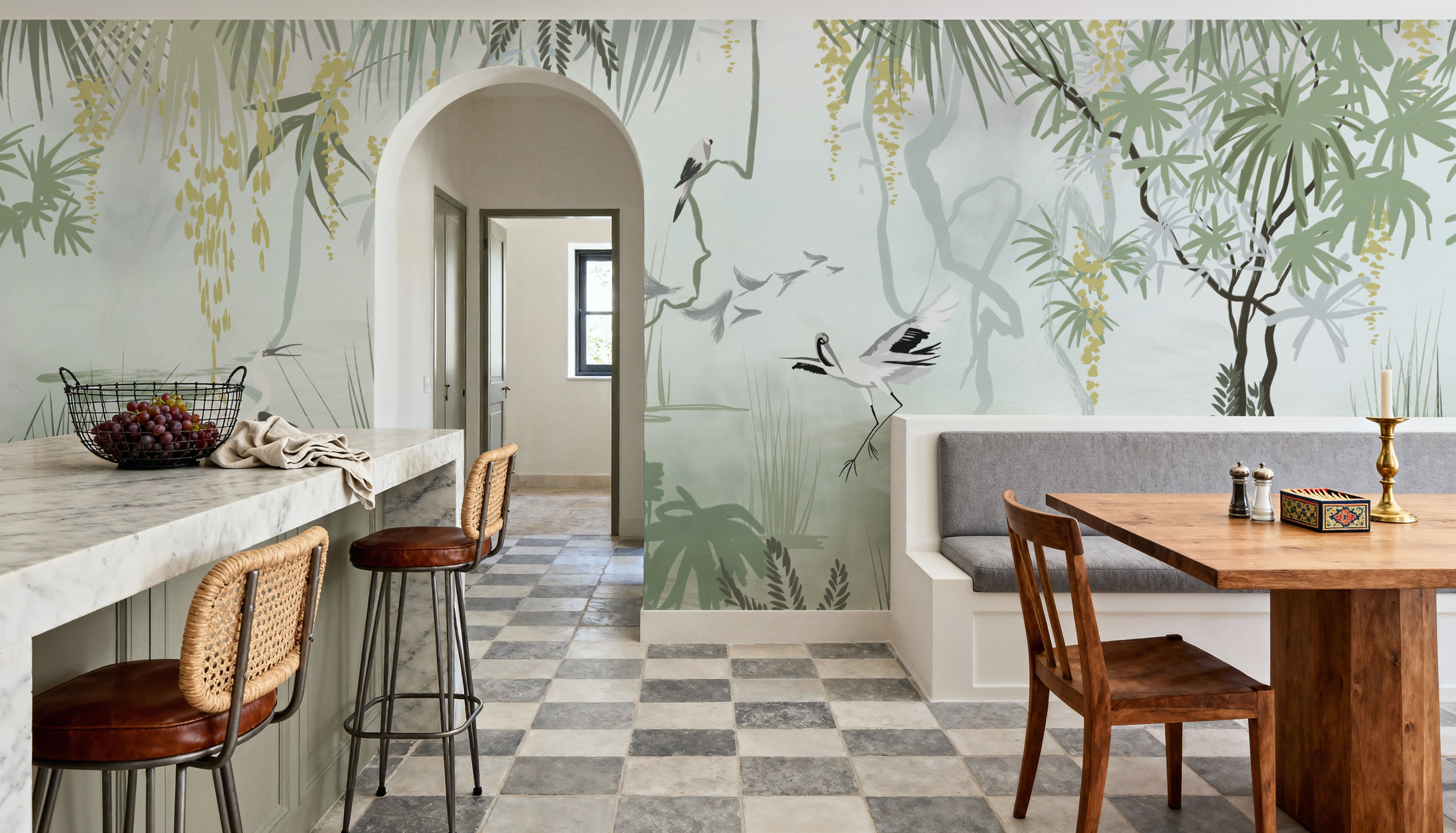 Painted Herons Scenery, Green