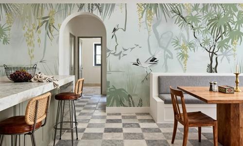 Painted Herons Scenery, Green