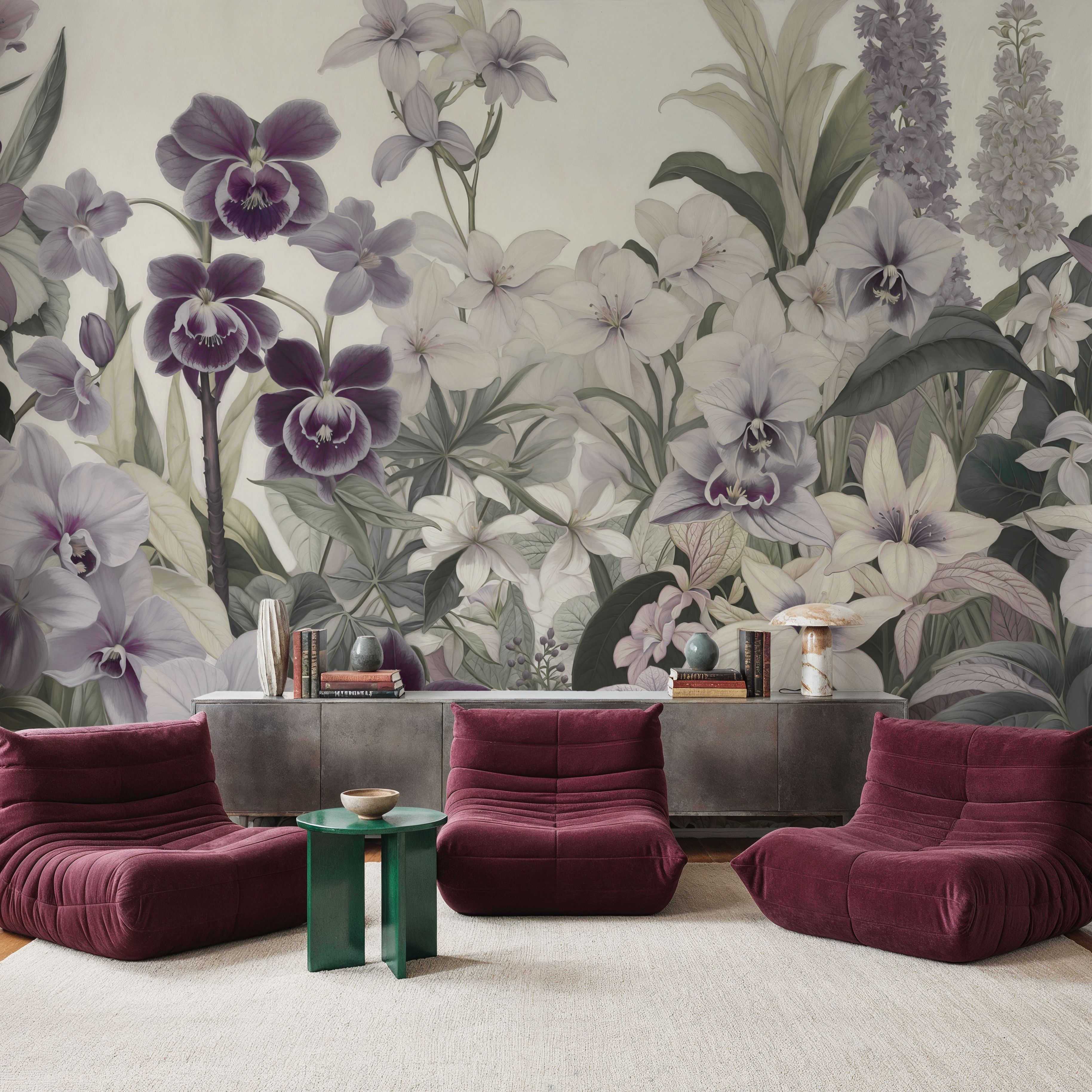 Wall Mural - The Tenderness of Orchids, Purple - Purple - Bedroom - Wallism US - Premium, Textured or Peel & Stick