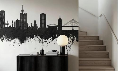 Lagos Nigeria Skyline Black & White