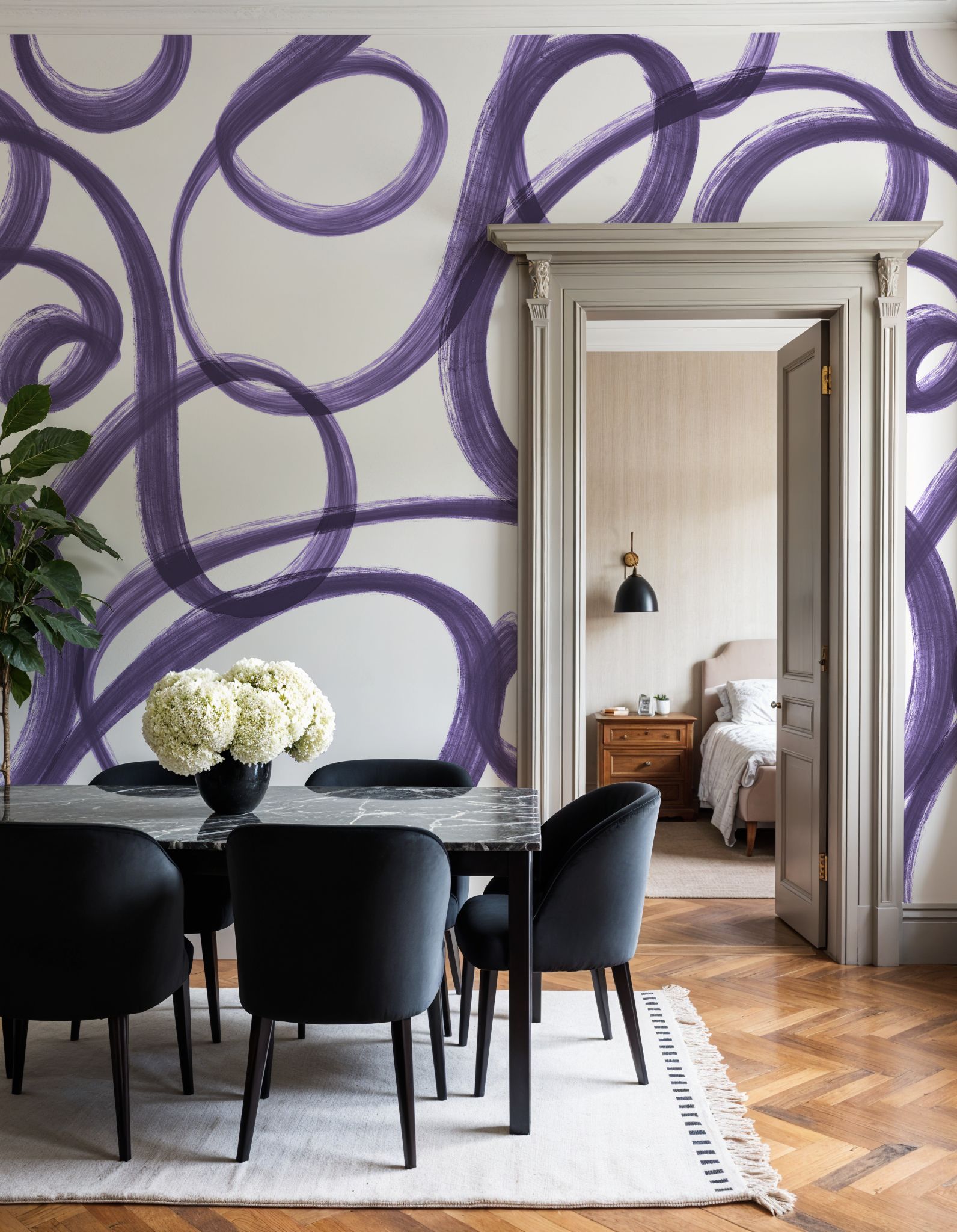 Curly Brush Lines, Grape
