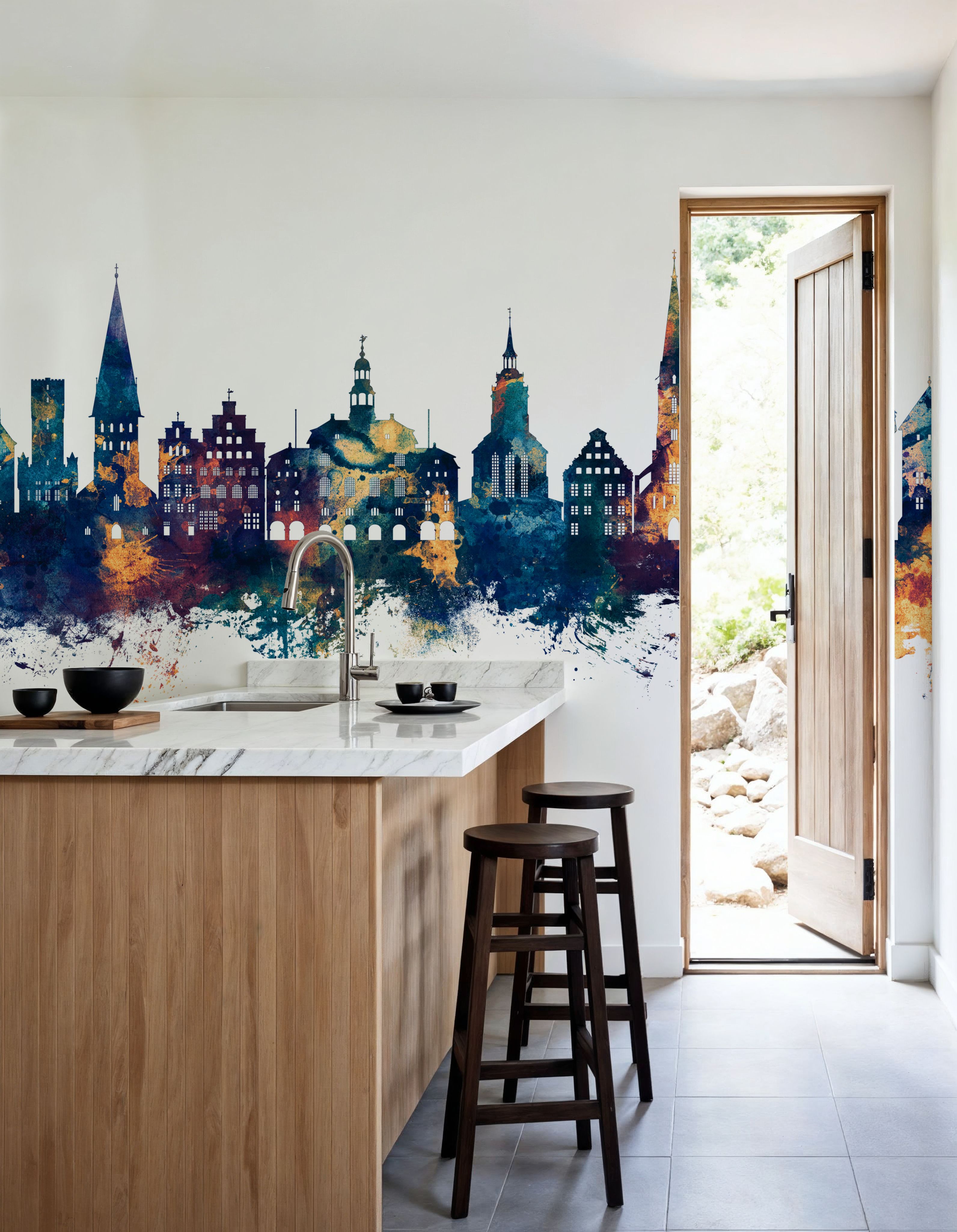 Lüneburg Germany Skyline Blue & Bronze