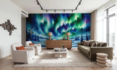 Arctic Fox and Northern Lights