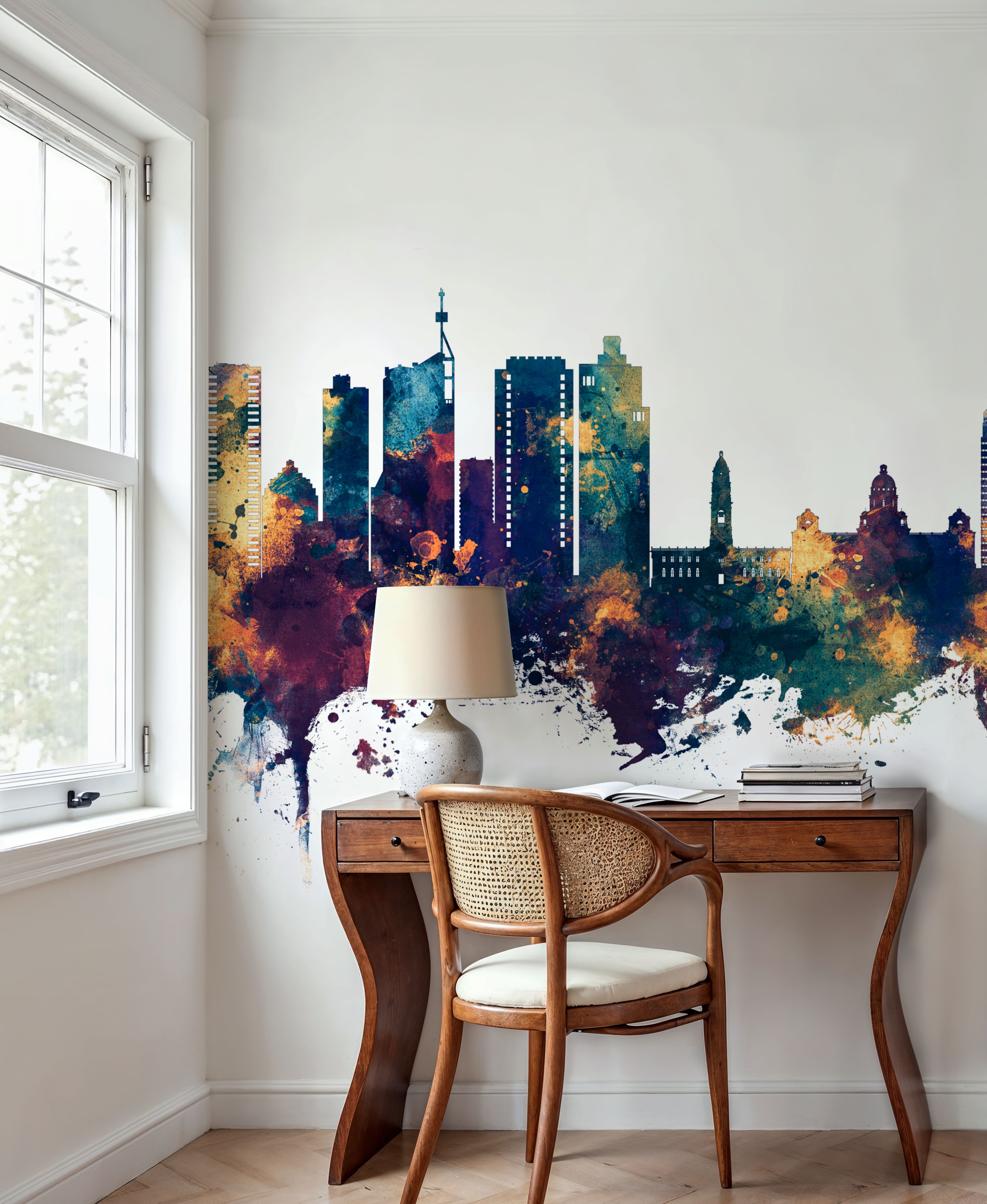 Durban South Africa Skyline Blue & Bronze