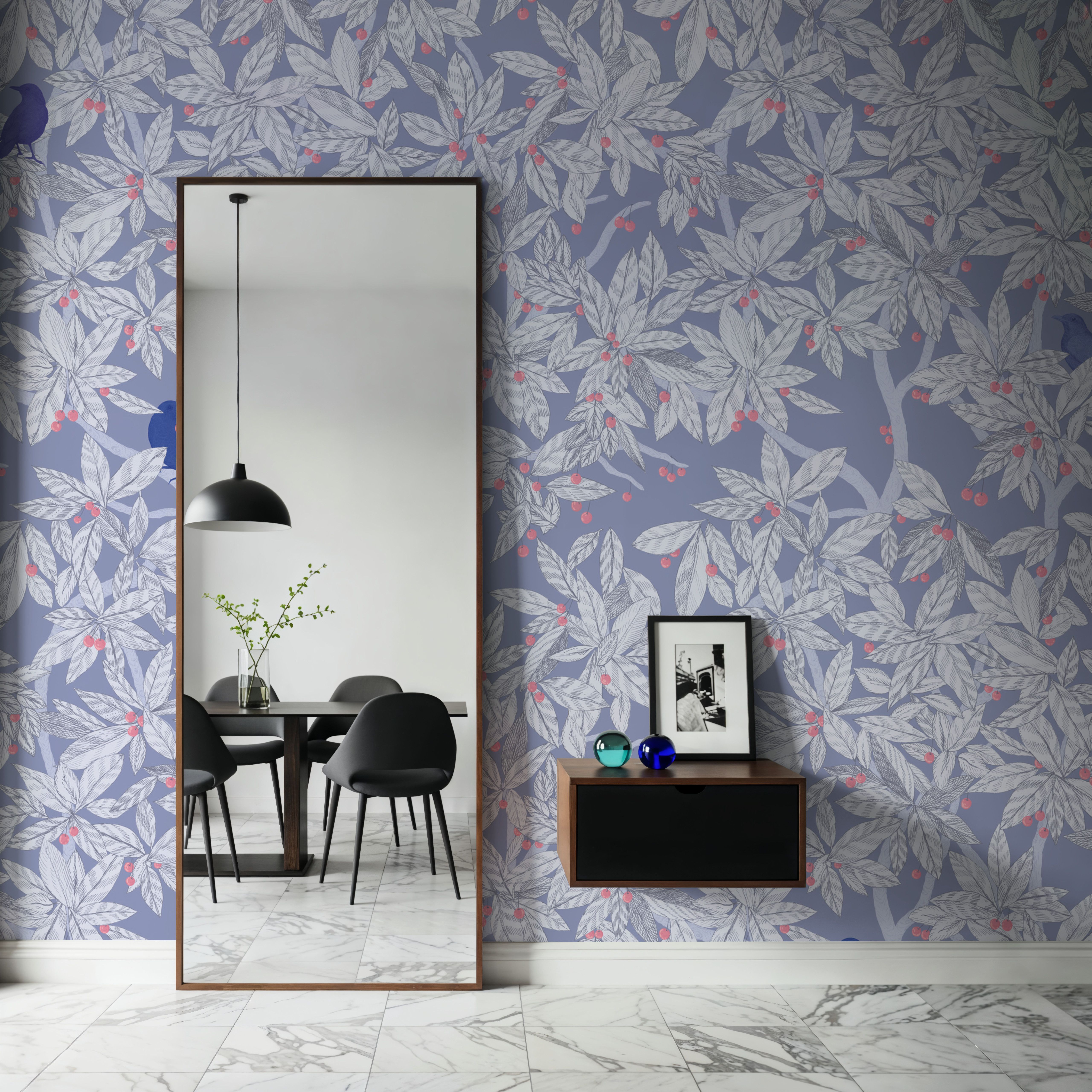 Cherry Tree Birds, Periwinkle