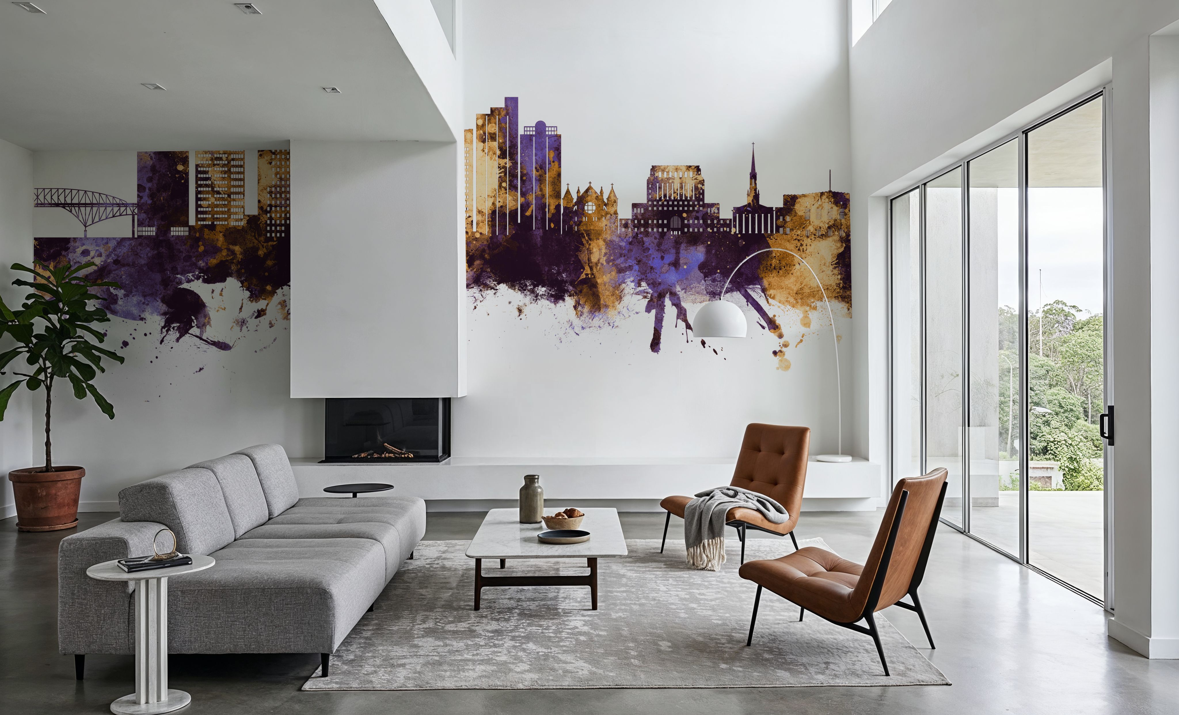 Shreveport Louisiana Skyline Purple & Gold