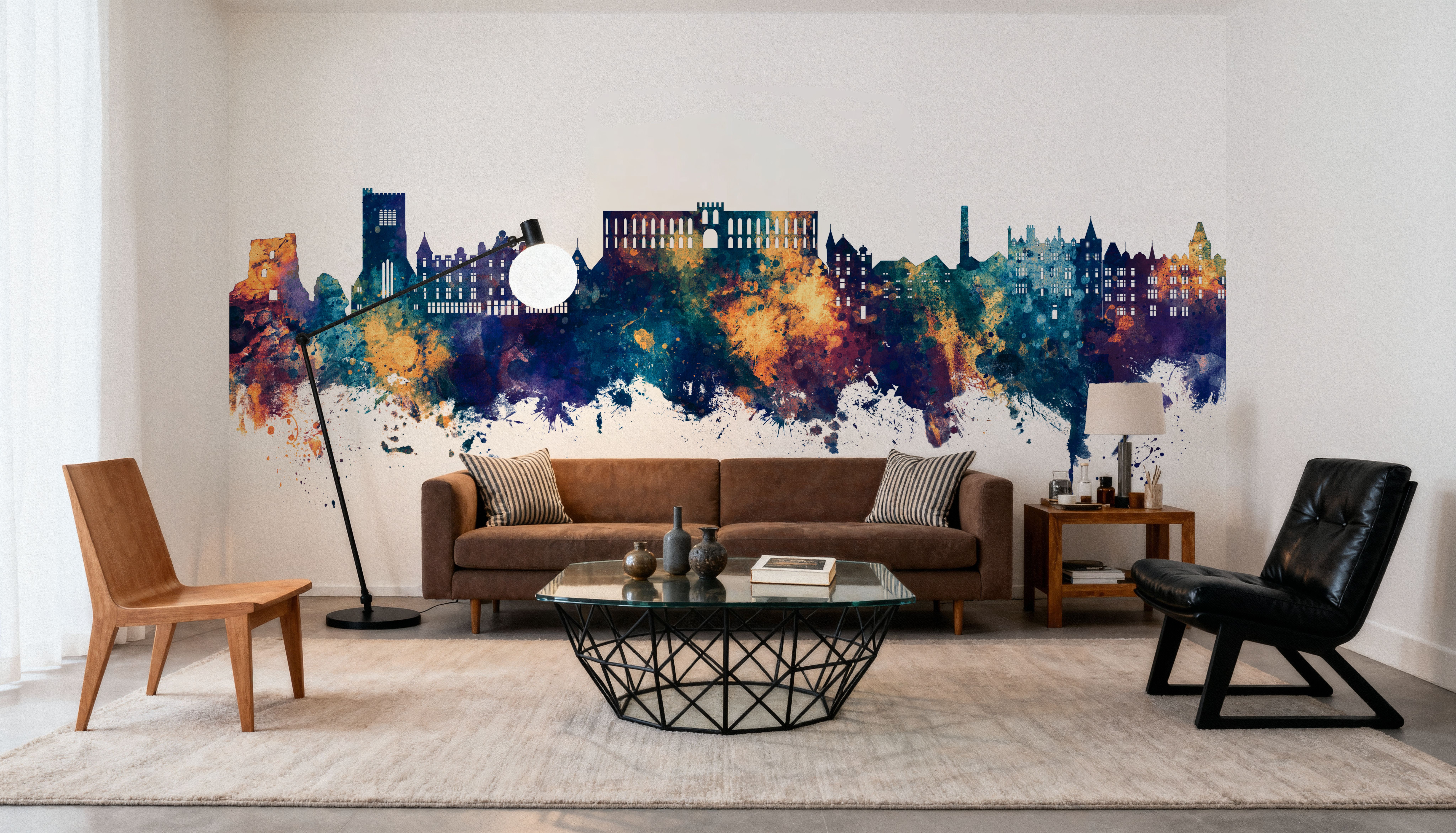 Oban Scotland Skyline Blue & Bronze, Wallpaper