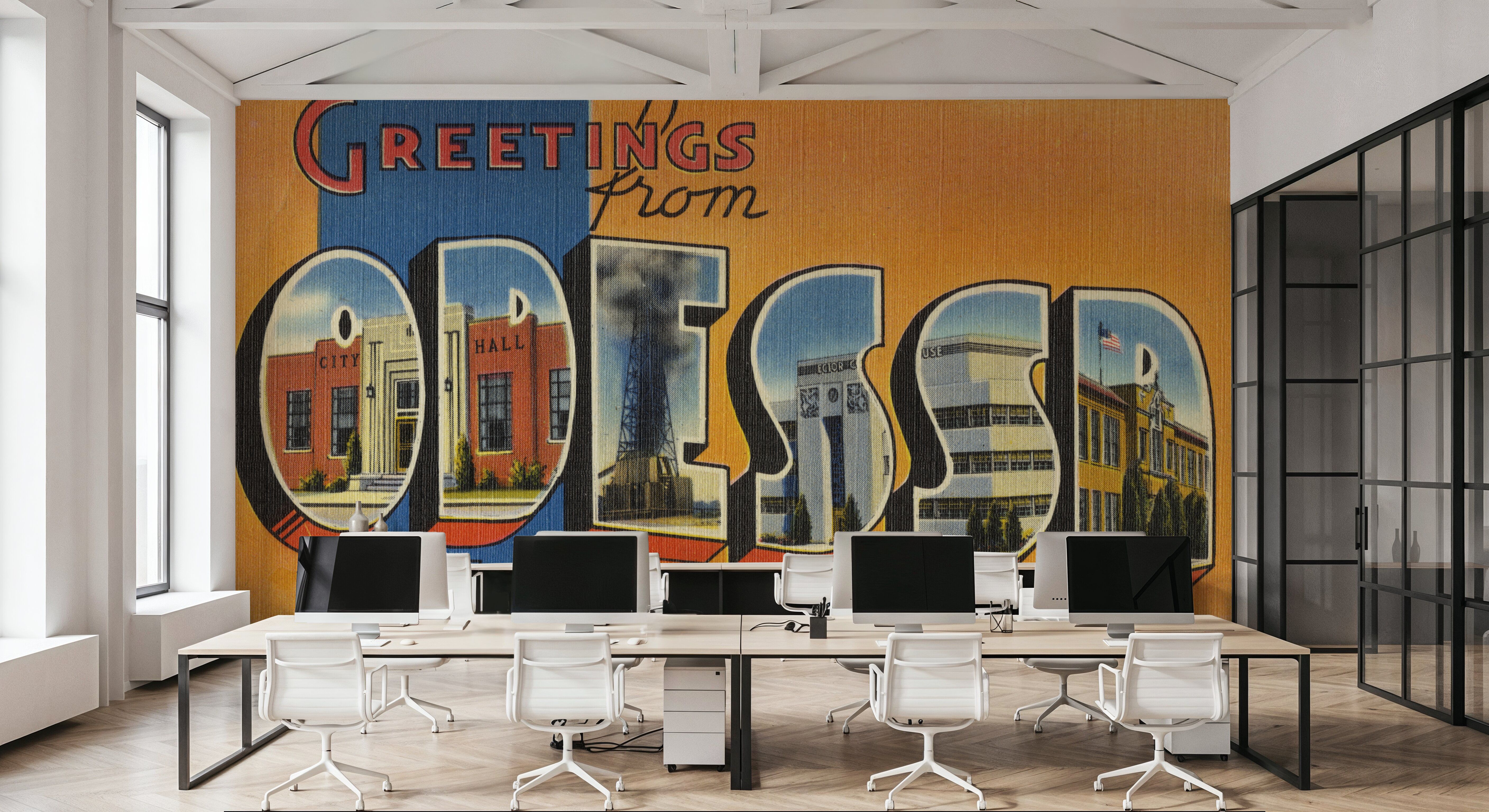 Greetings from Odessa - Screenprint Postcard, Wallpaper