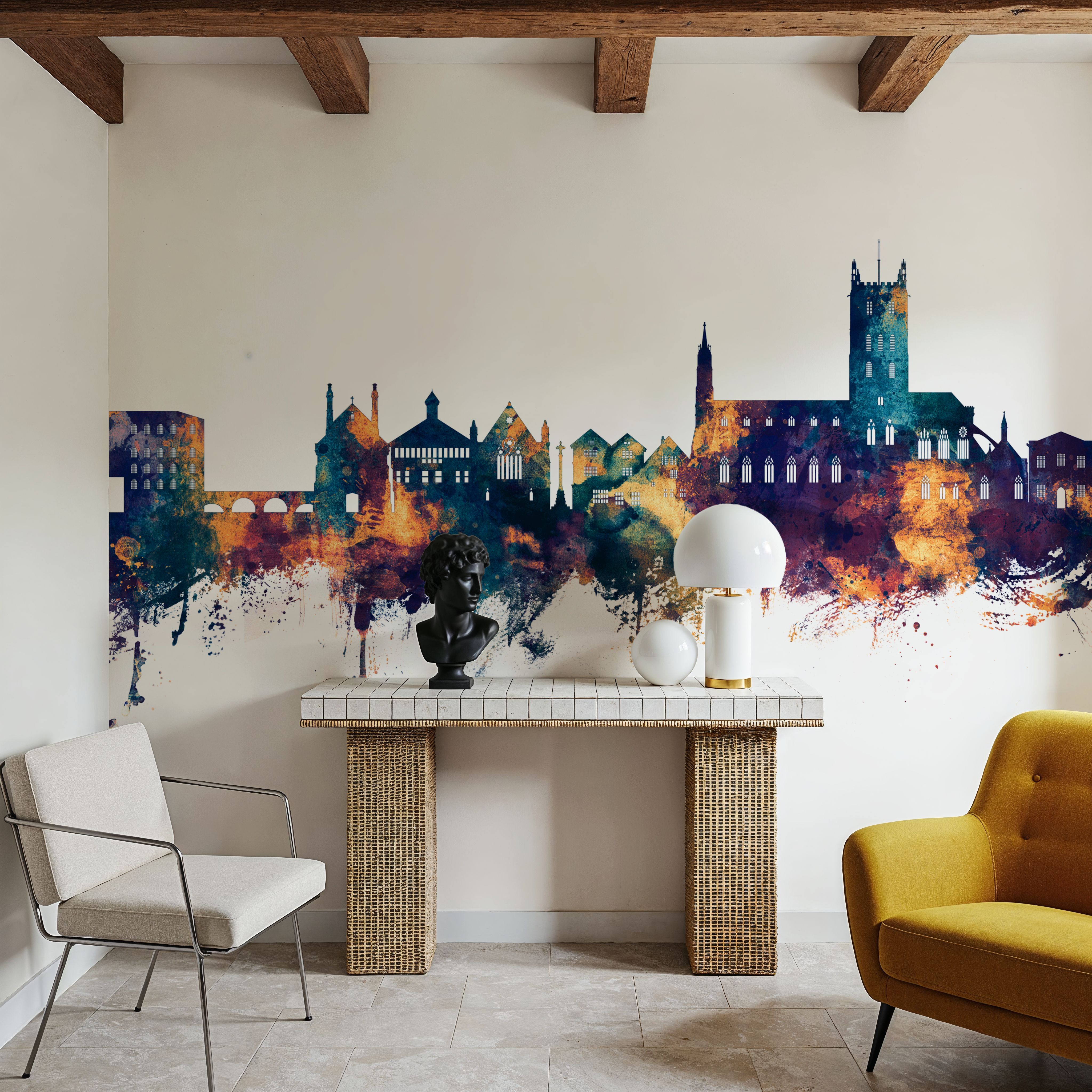 Tewkesbury England Skyline Blue & Bronze