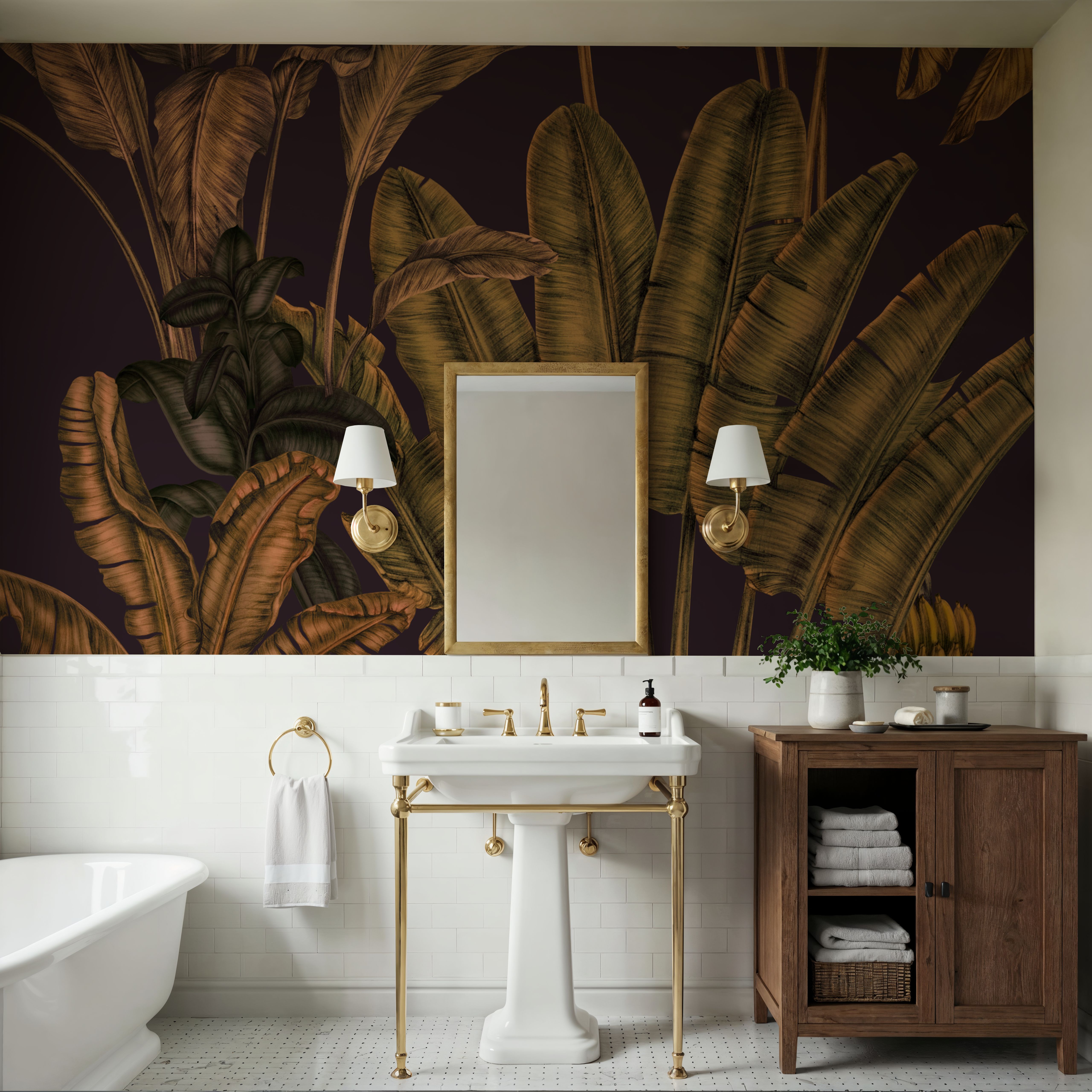 Banana Grove, Plum, Carte da parati