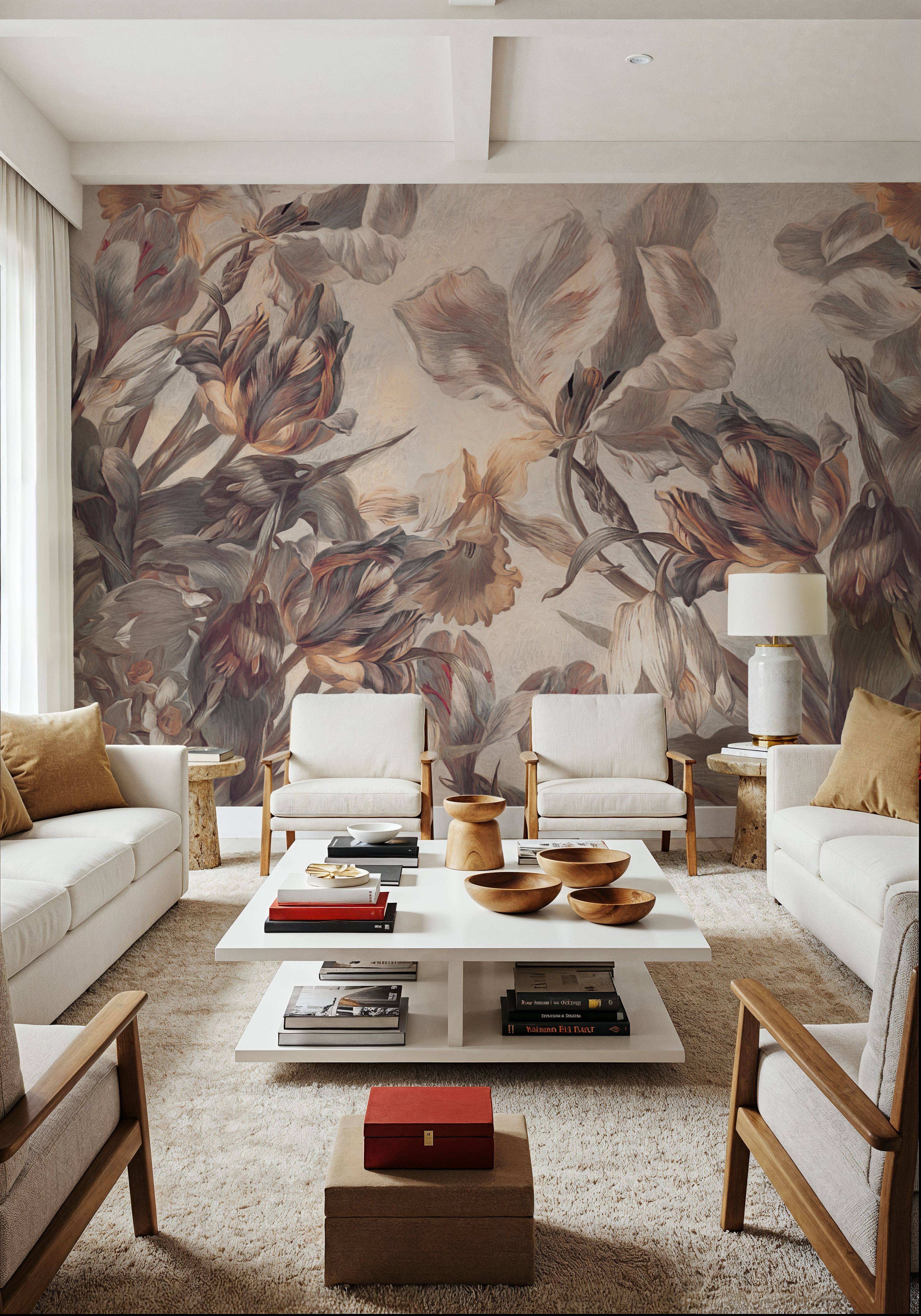 Tulips Feast, Beige