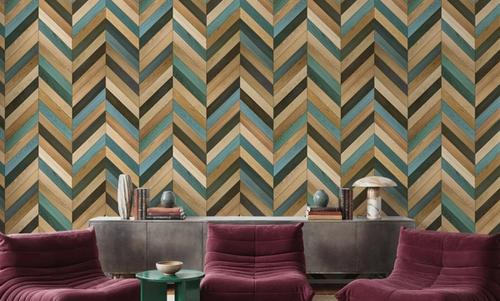 Chevron Wood, Teal